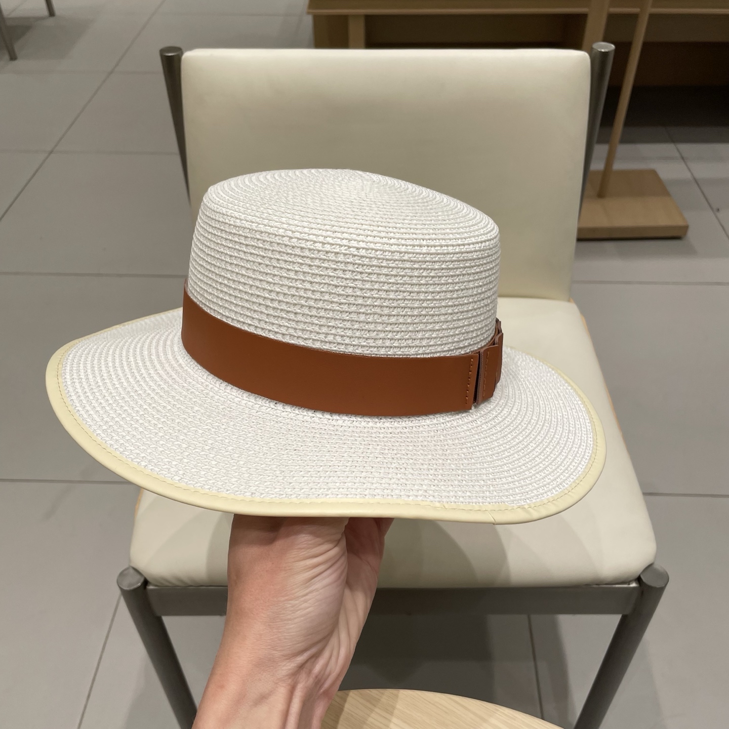 P137 Selincelien’s new straw hat, flat hat, 57 cm head - 图片 8