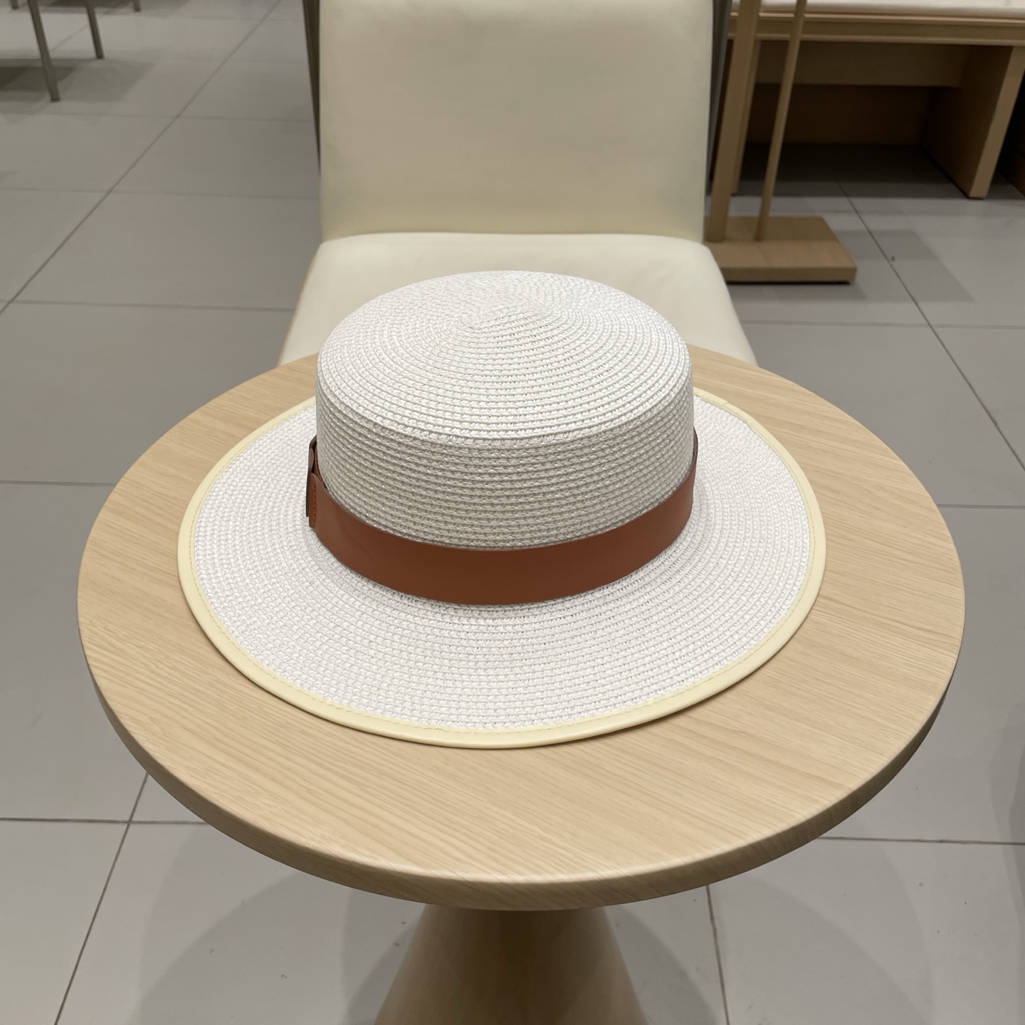 P137 Selincelien’s new straw hat, flat hat, 57 cm head - 图片 2