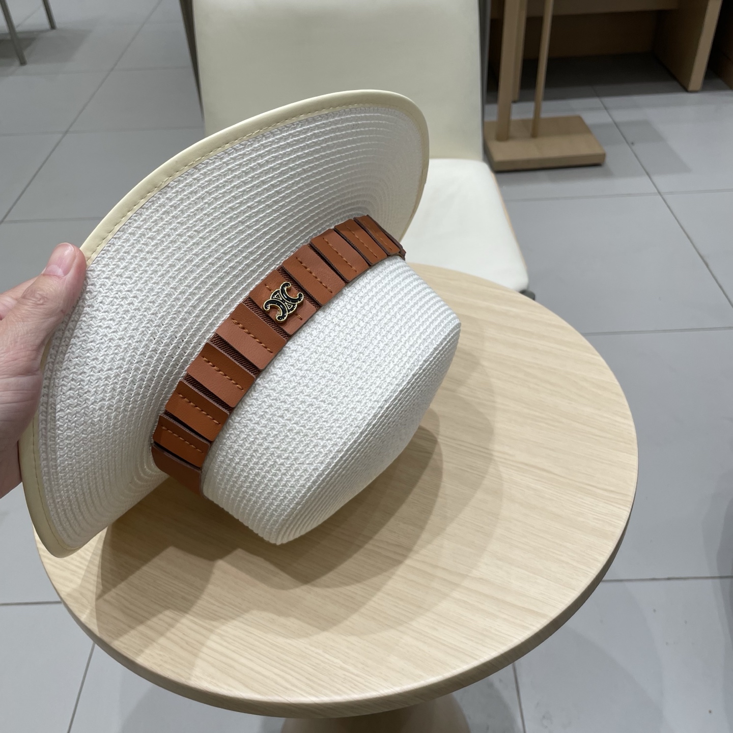 P137 Selincelien’s new straw hat, flat hat, 57 cm head - 图片 3