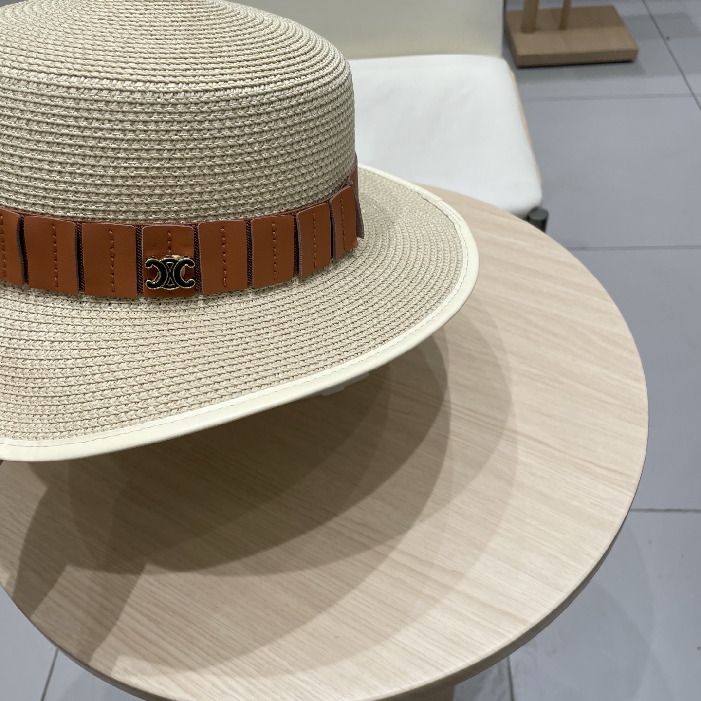 P137 Selincelien’s new straw hat, flat hat, 57 cm head - 图片 8