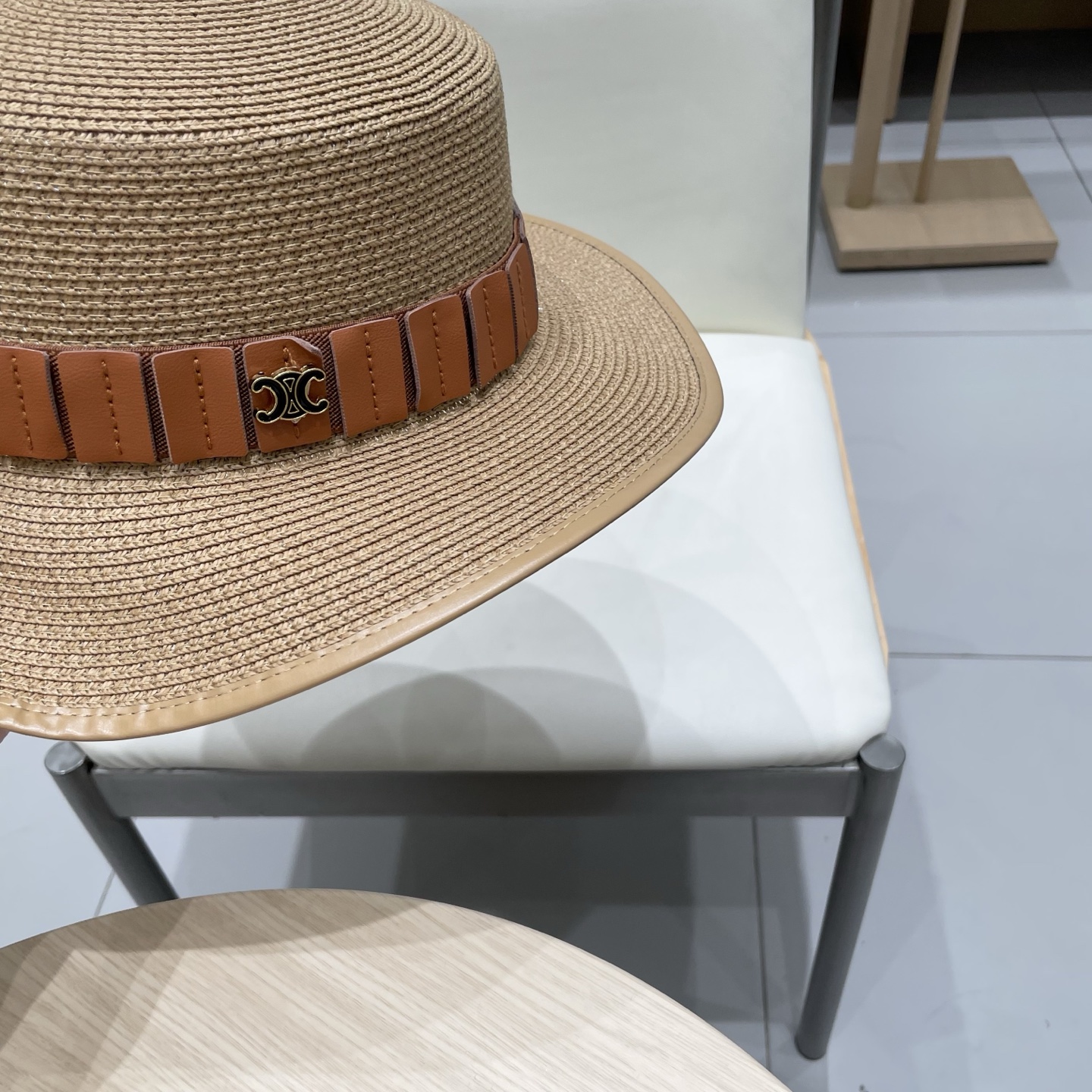 P137 Selincelien’s new straw hat, flat hat, 57 cm head - 图片 8
