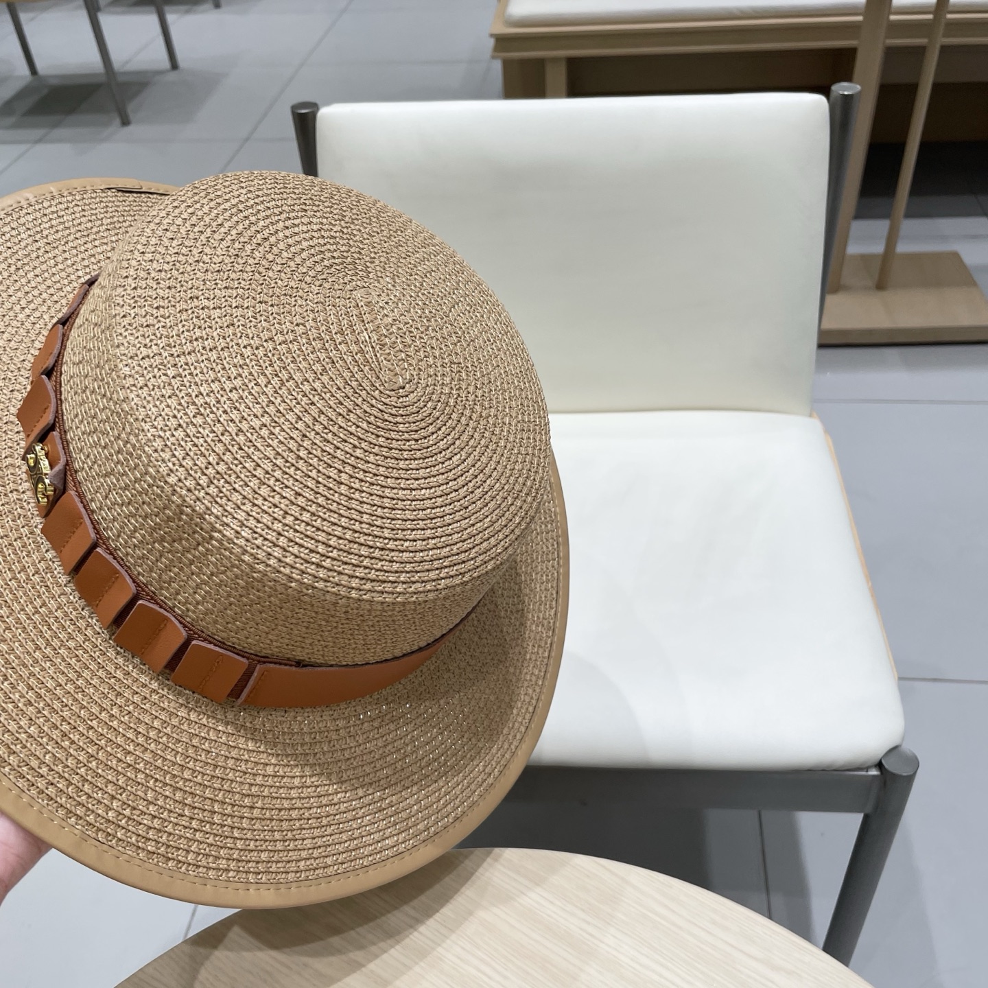 P137 Selincelien’s new straw hat, flat hat, 57 cm head - 图片 7