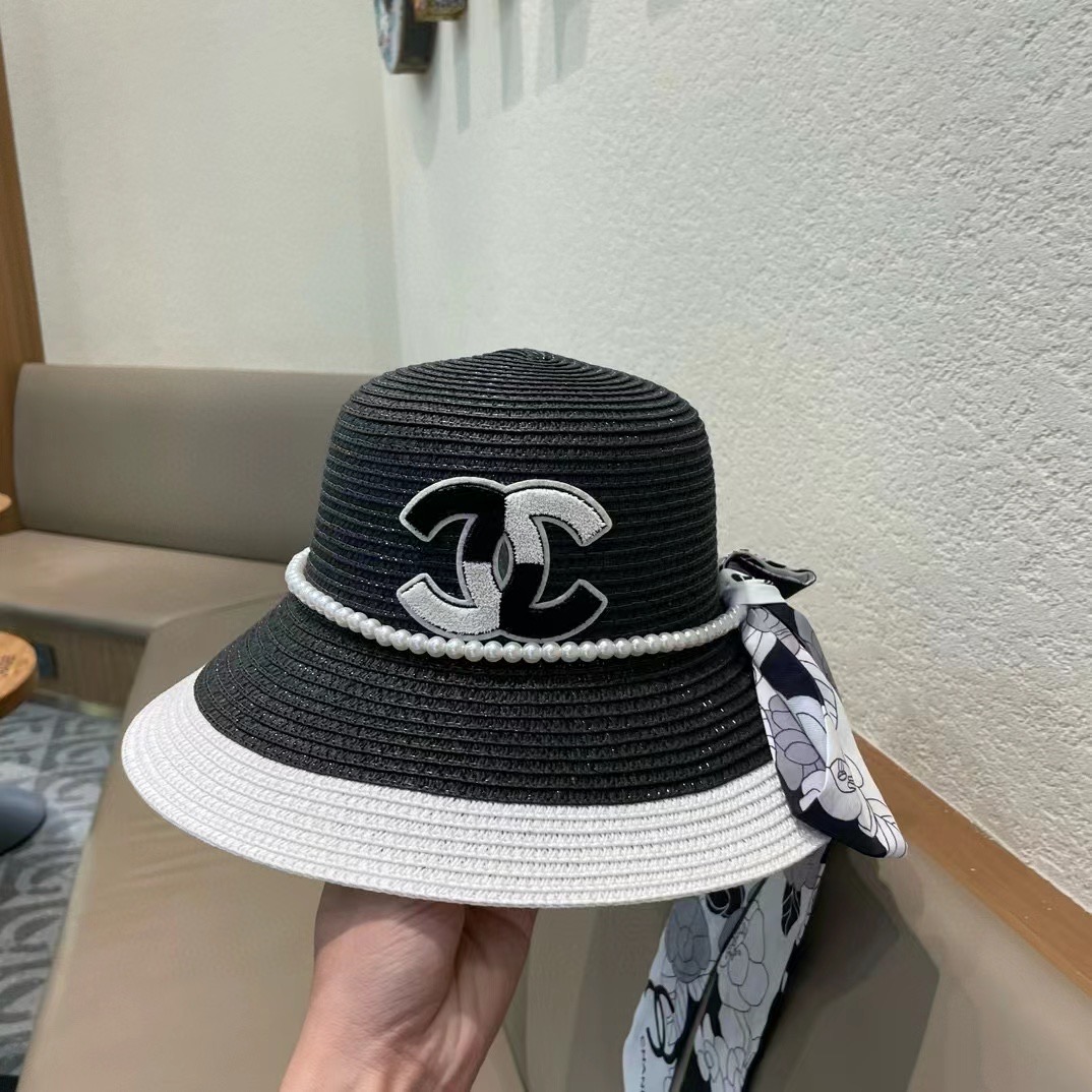 香奈儿CHANEL2026新款草帽山茶花丝带，名媛风，细节待上，夏季防晒防紫外线，出行必备，百搭好看