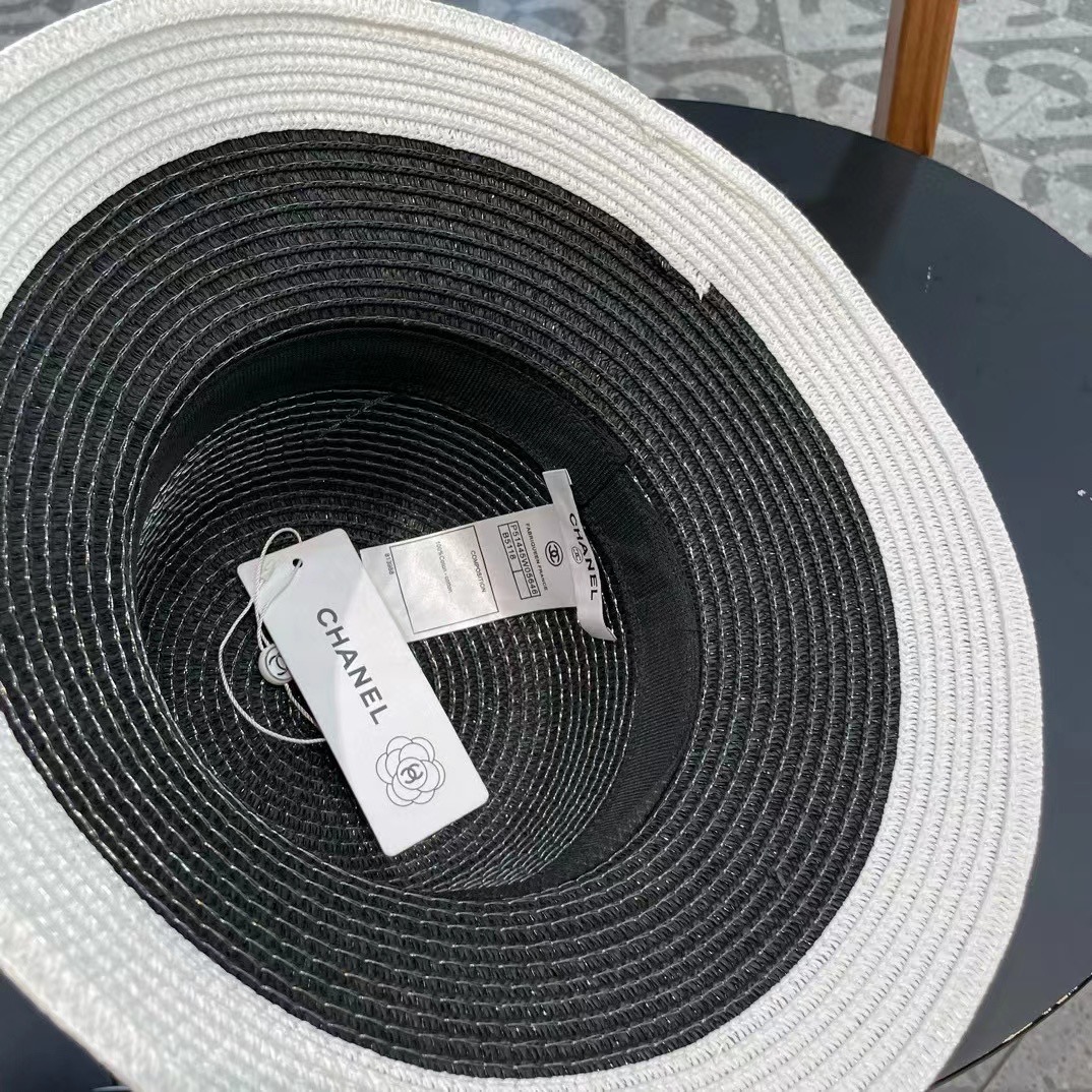香奈儿CHANEL2026新款草帽山茶花丝带，名媛风，细节待上，夏季防晒防紫外线，出行必备，百搭好看