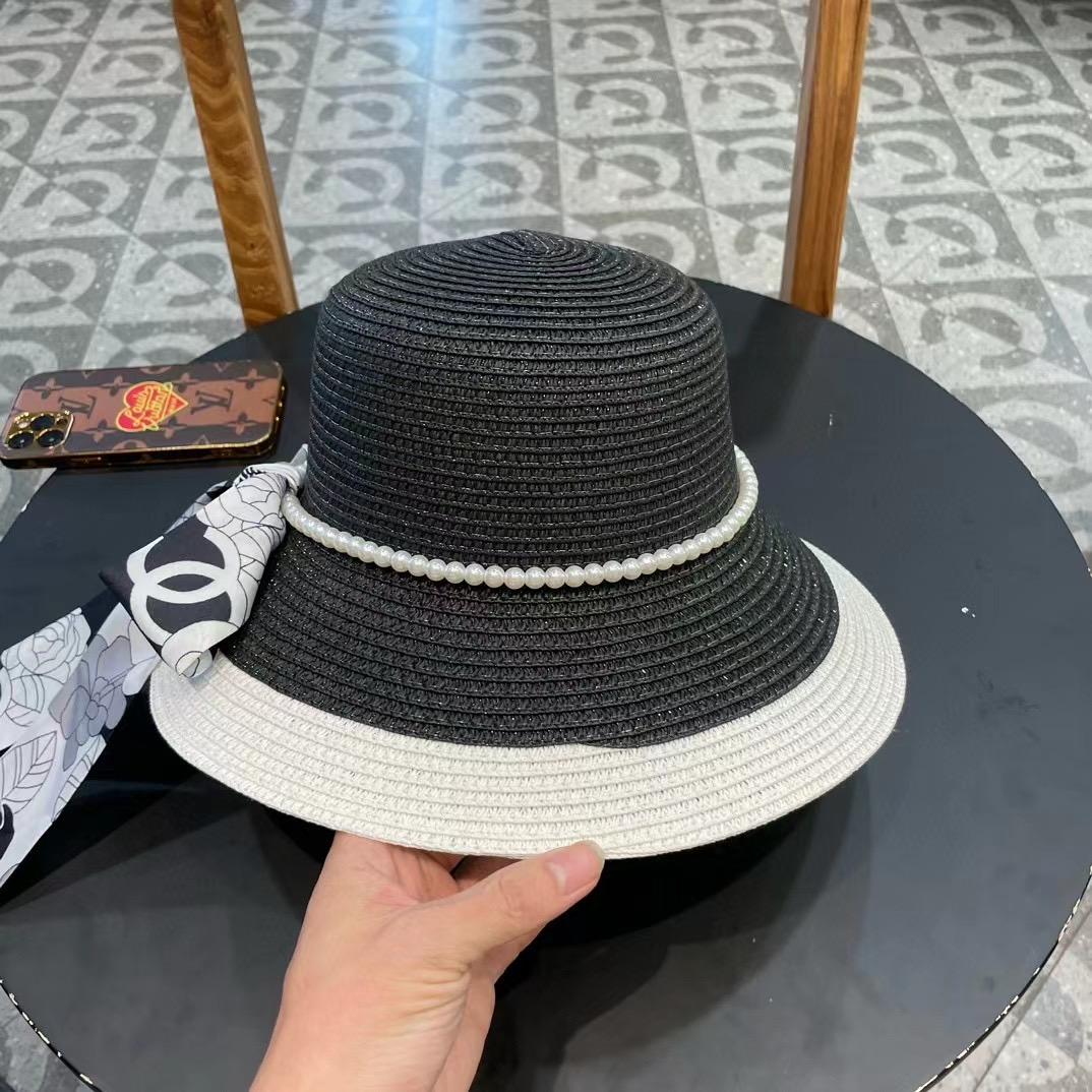 香奈儿CHANEL2026新款草帽山茶花丝带，名媛风，细节待上，夏季防晒防紫外线，出行必备，百搭好看