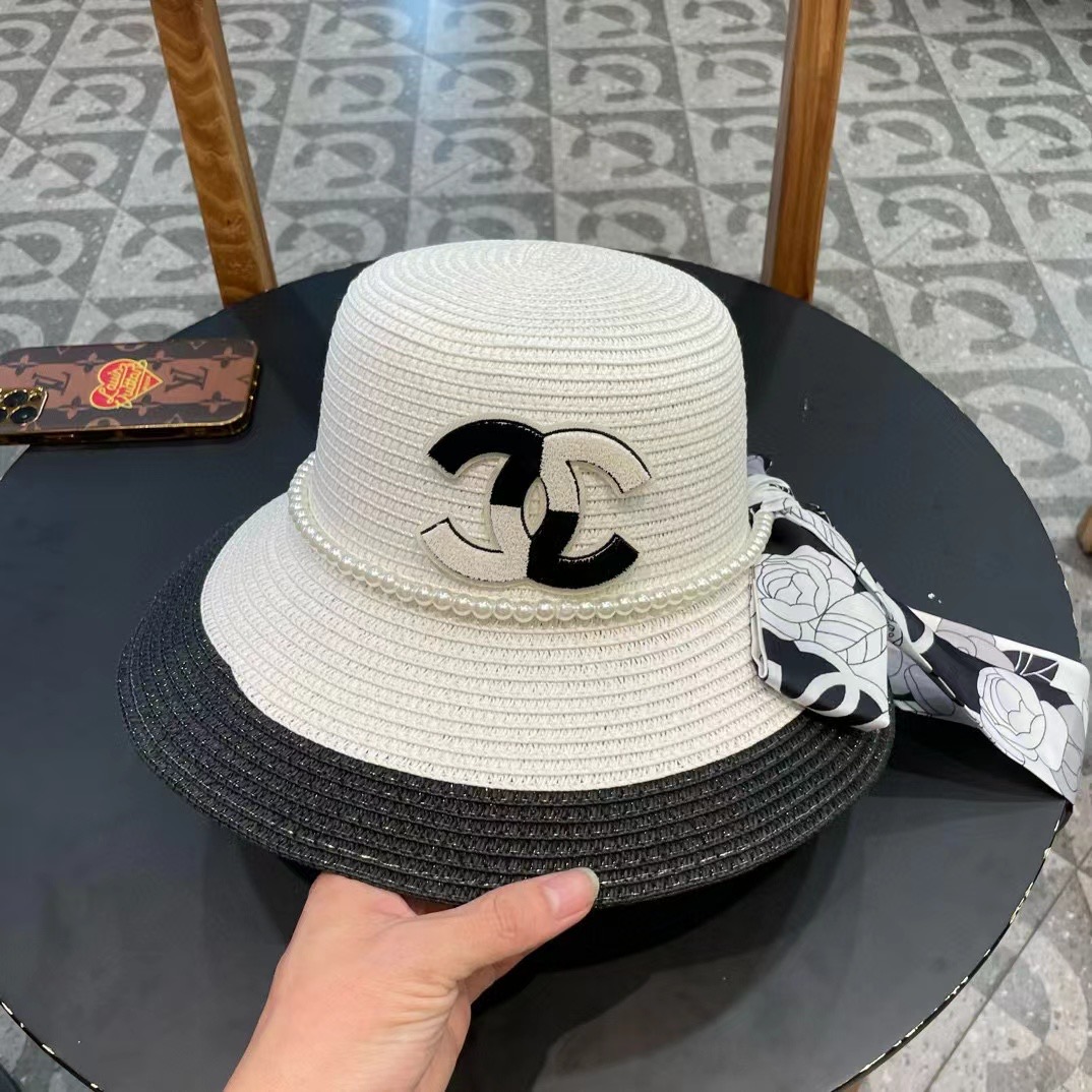 香奈儿CHANEL2026新款草帽山茶花丝带，名媛风，细节待上，夏季防晒防紫外线，出行必备，百搭好看