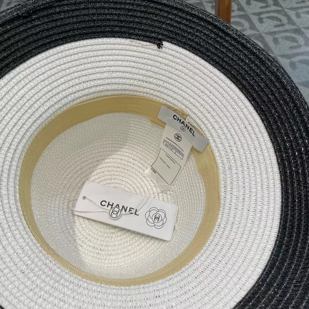 香奈儿CHANEL2026新款草帽山茶花丝带，名媛风，细节待上，夏季防晒防紫外线，出行必备，百搭好看
