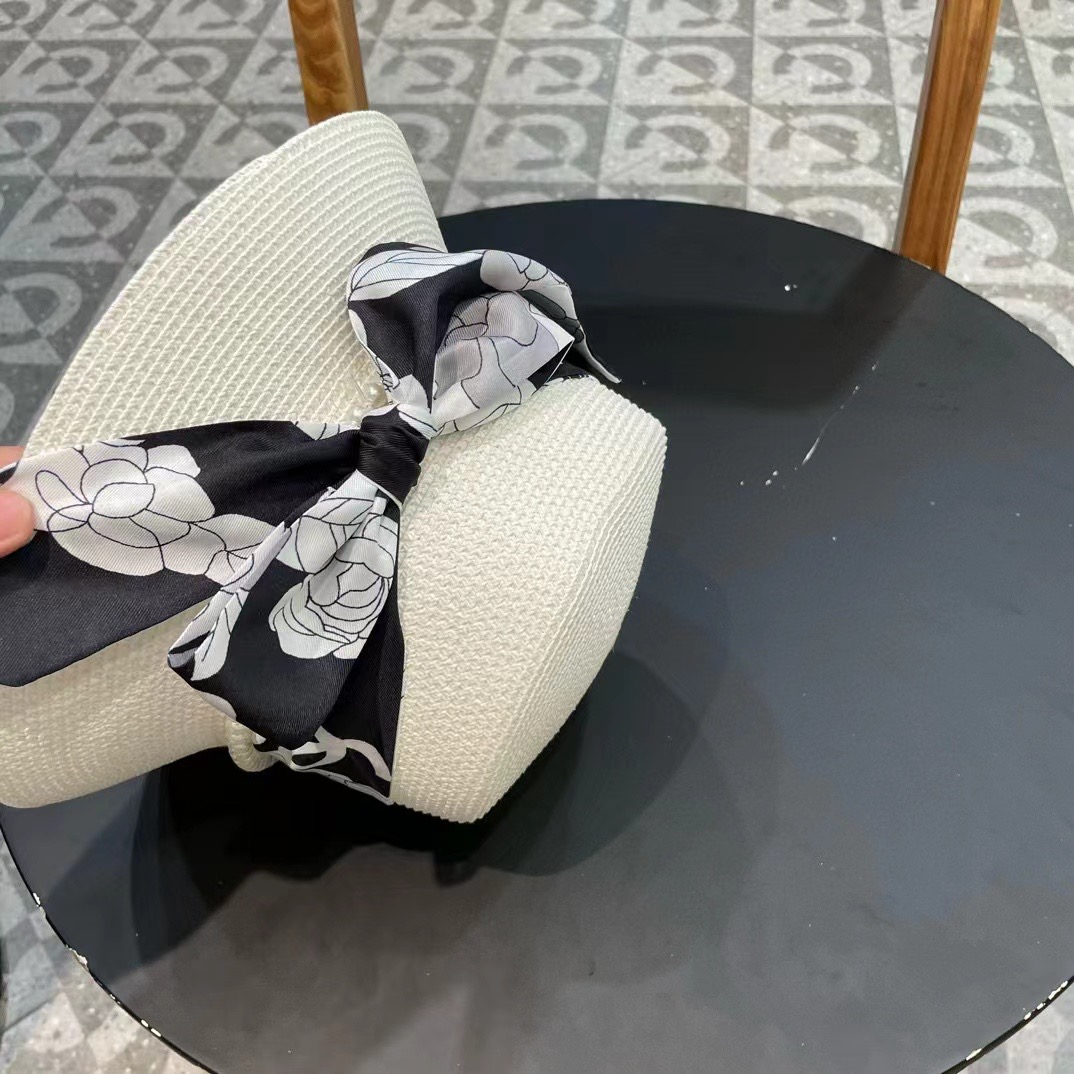 【CHANEL香奈儿】2026新款珍珠丝带款草编度假风盆帽草帽，大牌风～出街旅行单品