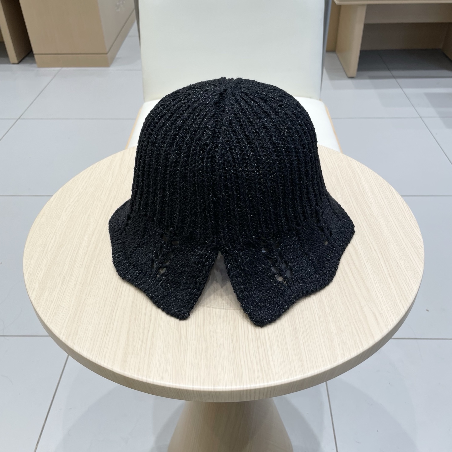 迪奥dior镂空简约纯色草编水桶帽女春季休闲百搭水桶帽防晒遮阳渔夫帽