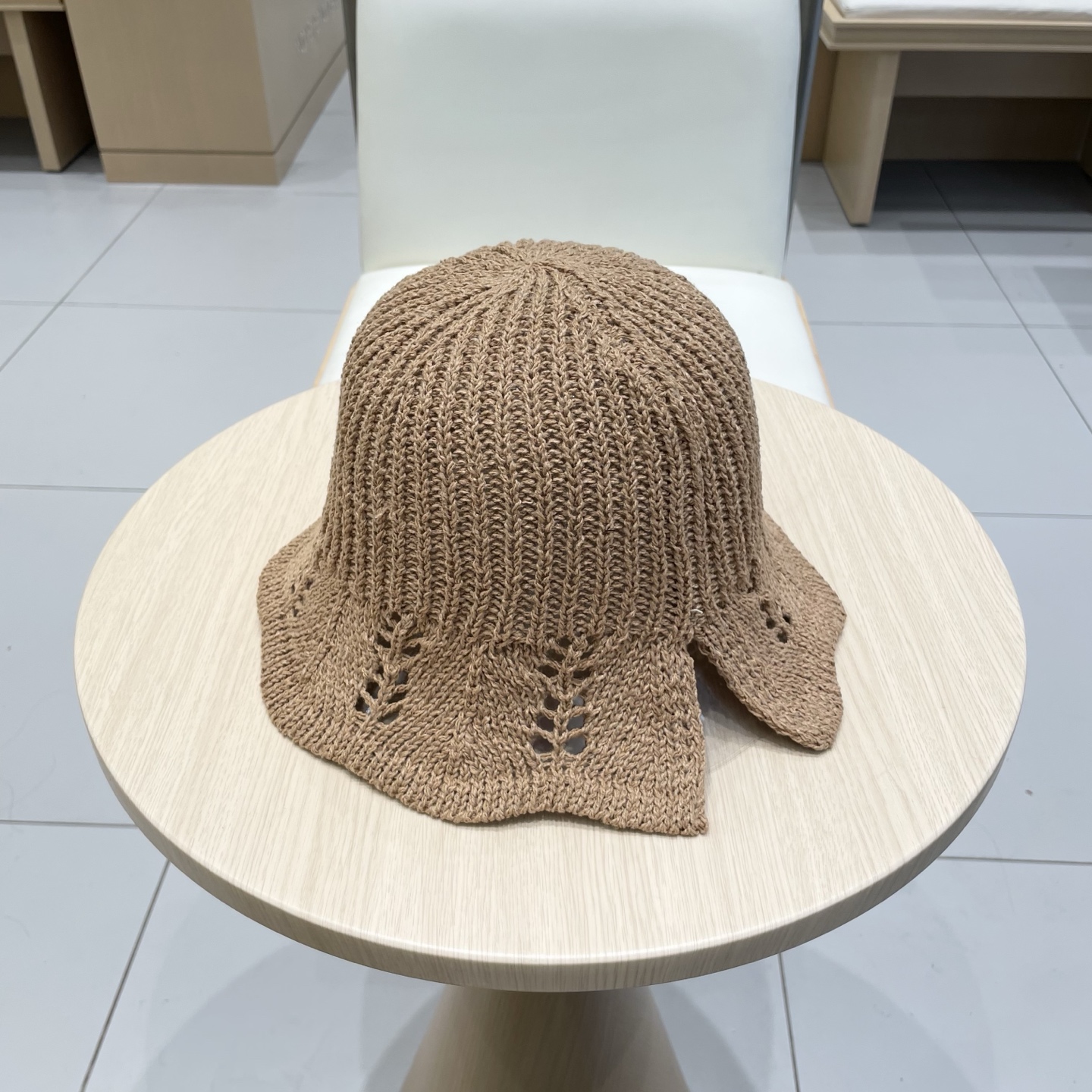 迪奥dior镂空简约纯色草编水桶帽女春季休闲百搭水桶帽防晒遮阳渔夫帽