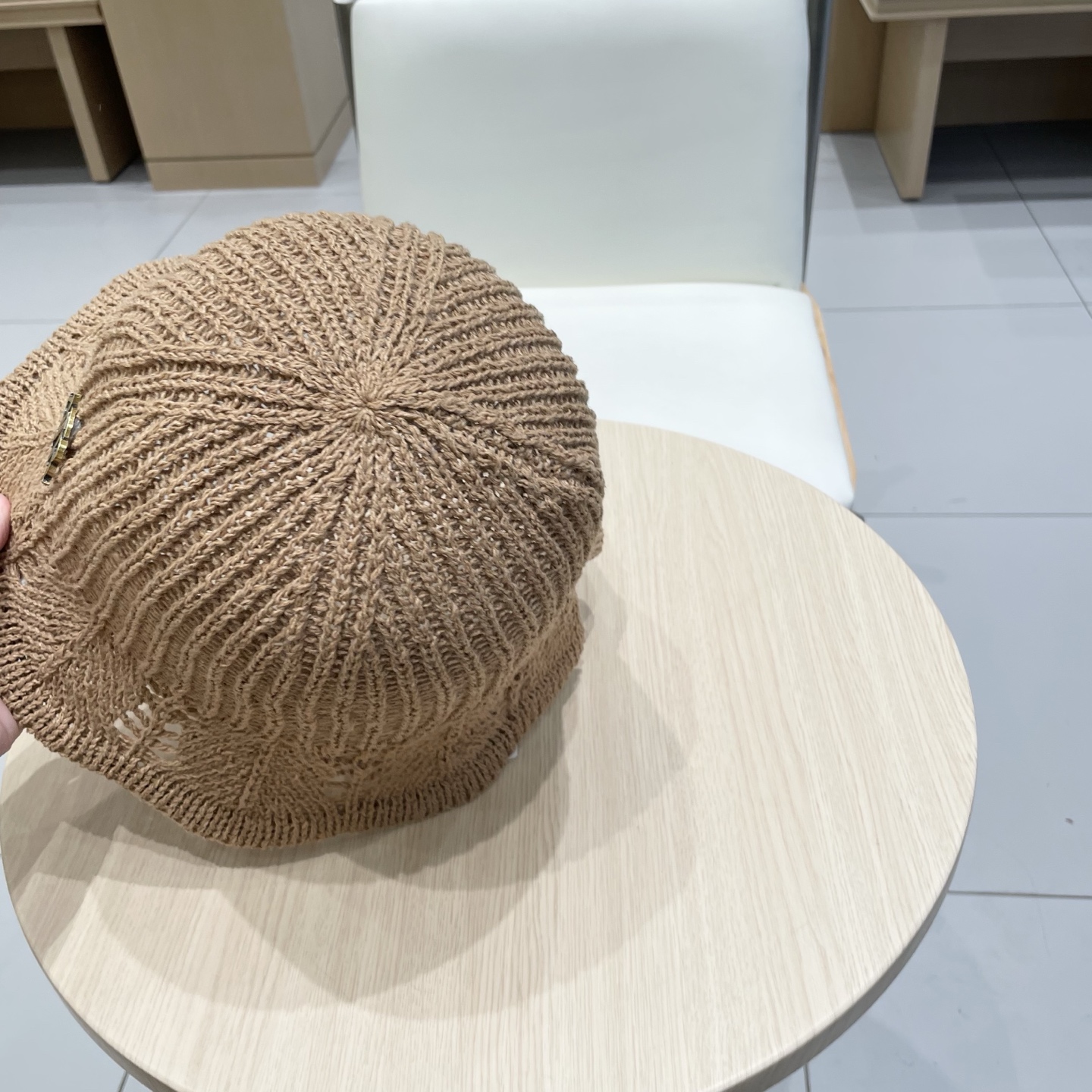 迪奥dior镂空简约纯色草编水桶帽女春季休闲百搭水桶帽防晒遮阳渔夫帽