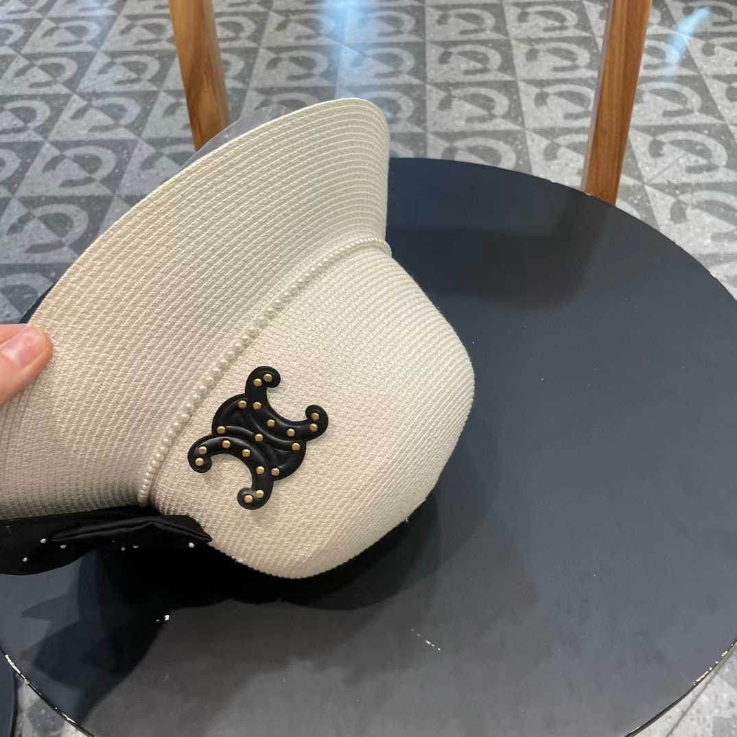 P116 Célinen’s new straw hat, round top hat, 57 cm neck - 图片 4