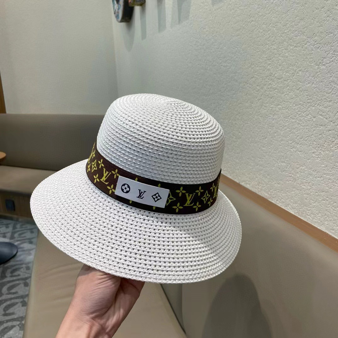 路易威登 LV镂空圆顶 草帽,2026新款无数时尚达人必备 细草编织，旅游出街佳选