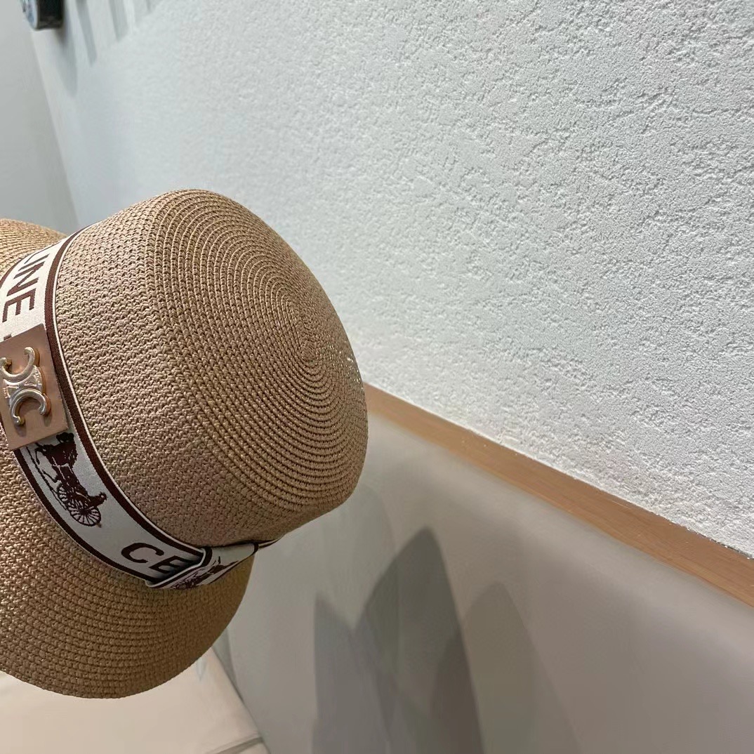 P126 Selincelien’s new straw hat, flat bucket hat, 57 cm head - 图片 7