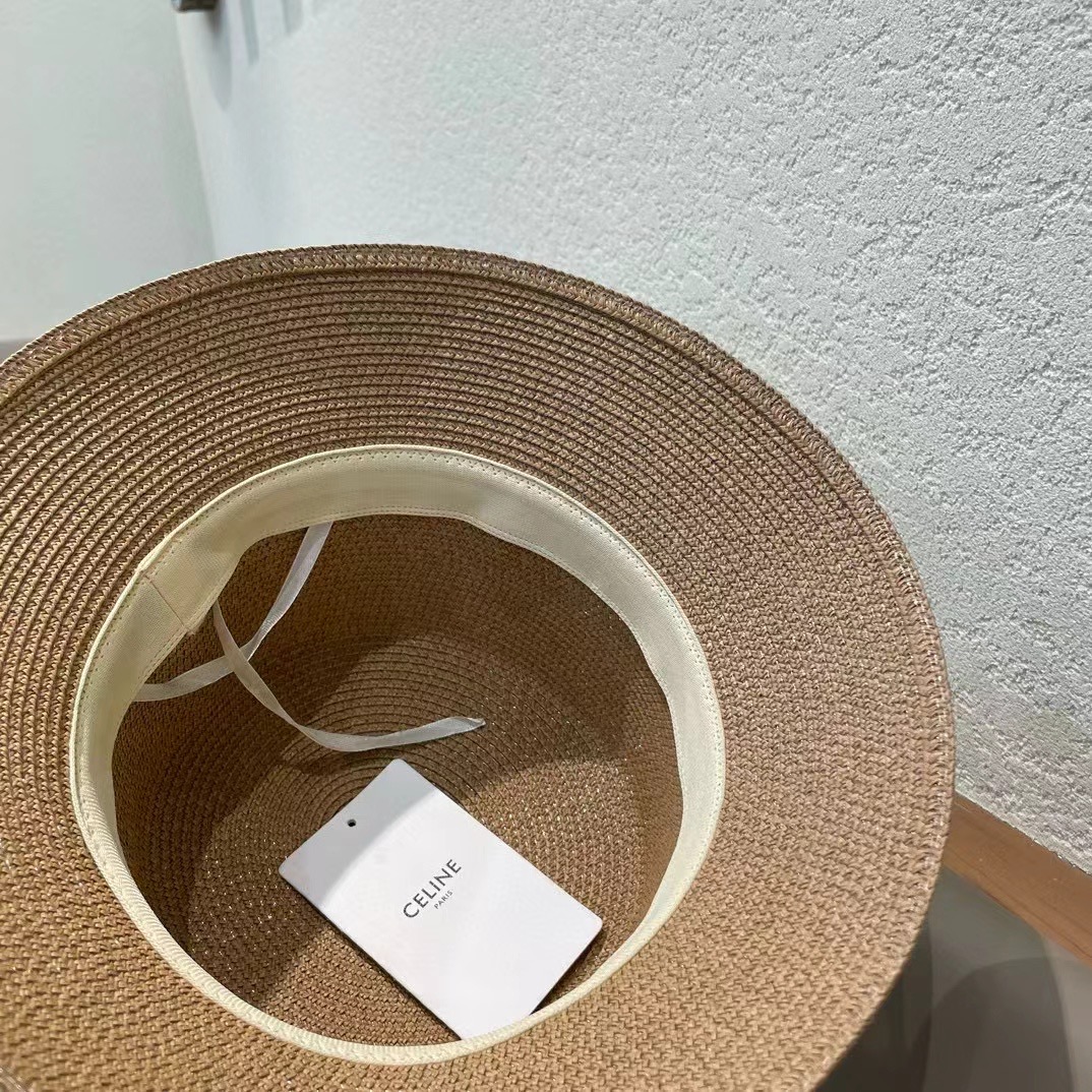 P126 Selincelien’s new straw hat, flat bucket hat, 57 cm head - 图片 9