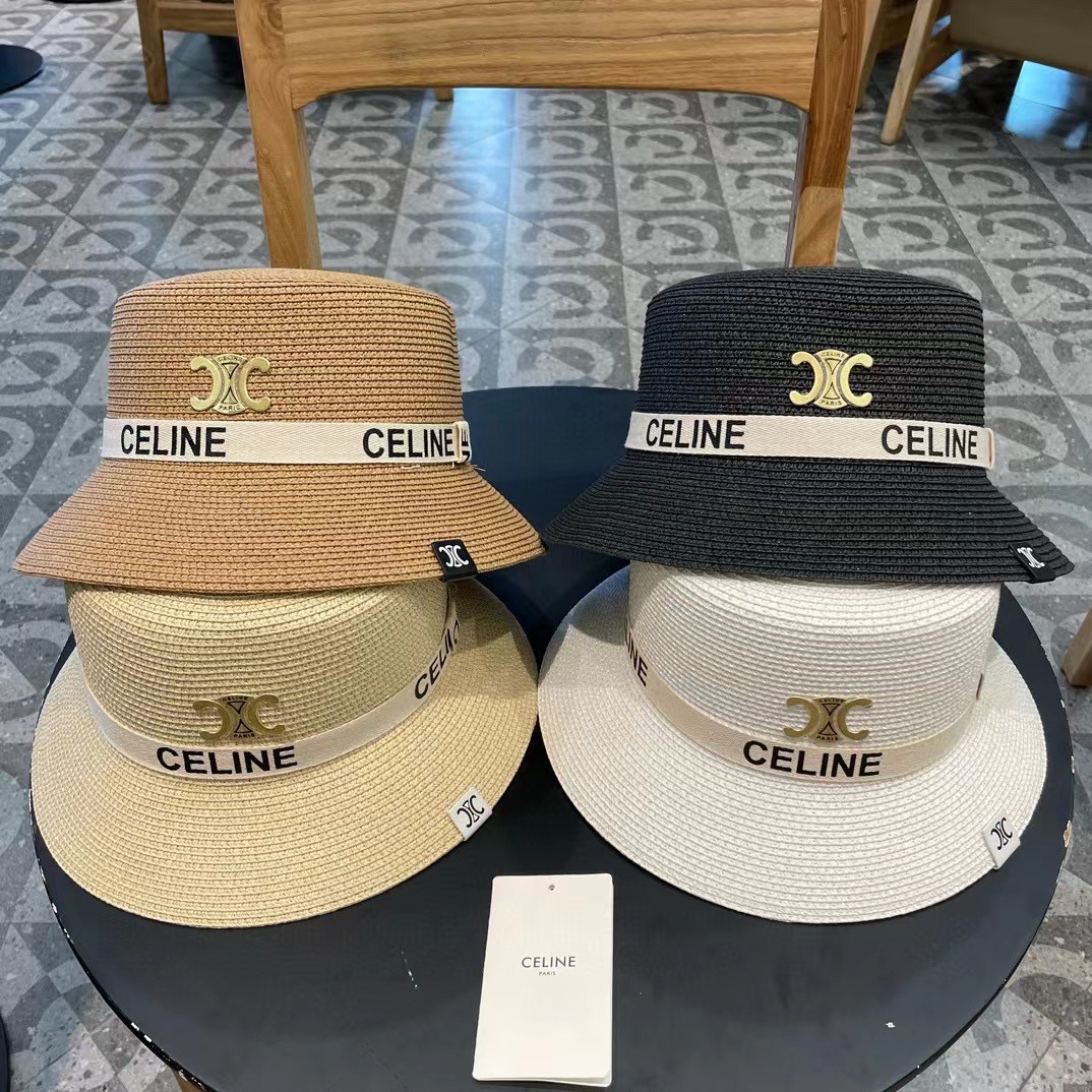 P126 Selincelien’s new straw hat, flat bucket hat, 57 cm head - 图片 5