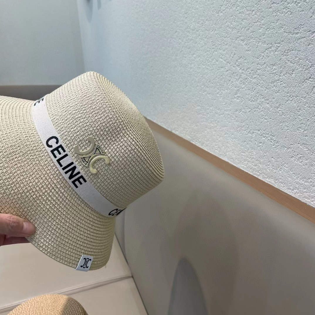 P126 Selincelien’s new straw hat, flat bucket hat, 57 cm head - 图片 9