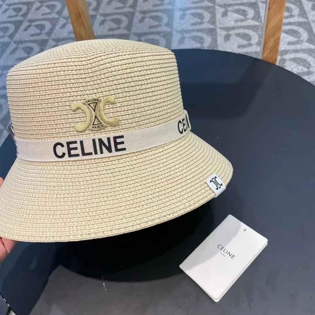 P126 Selincelien’s new straw hat, flat bucket hat, 57 cm head - 图片 4
