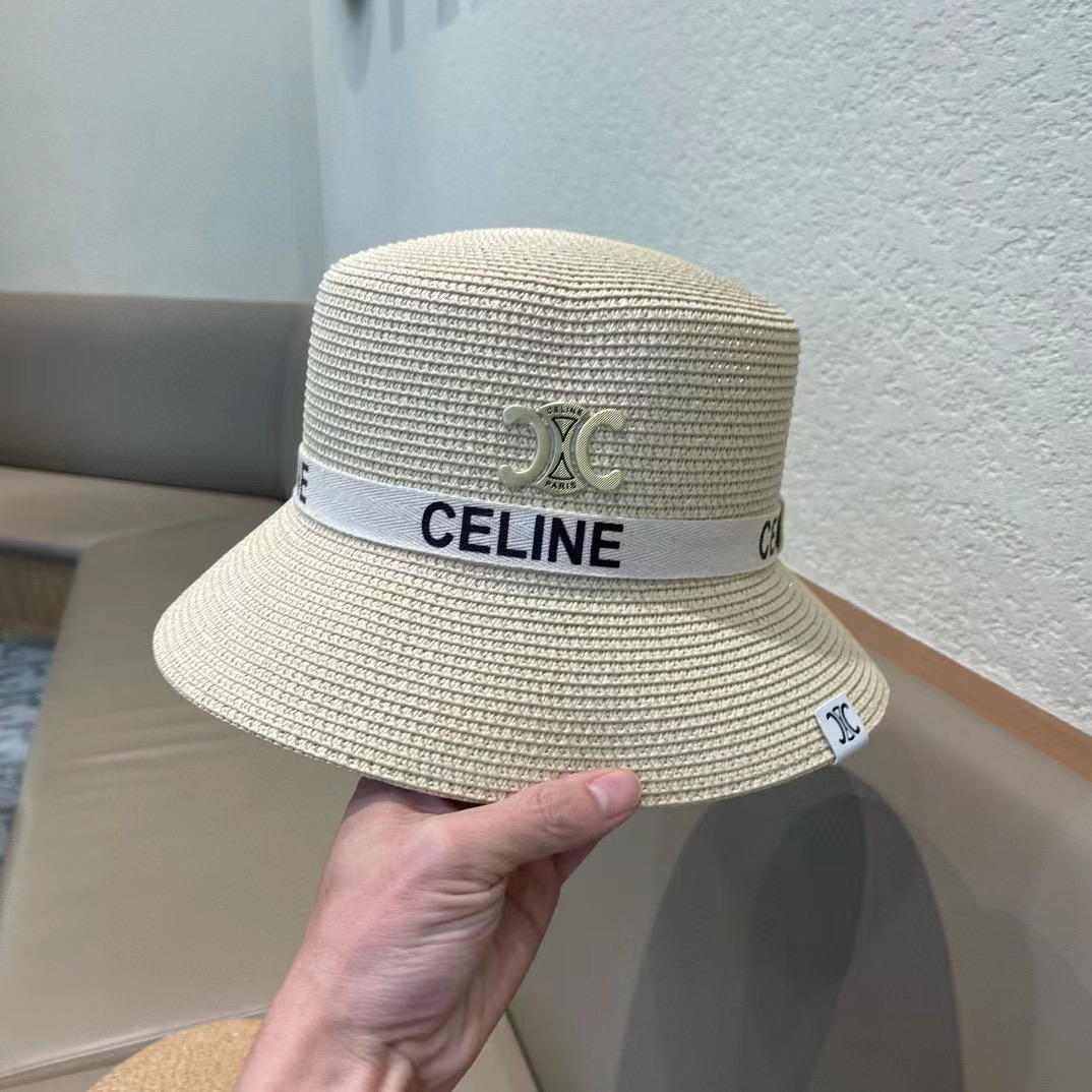 P126 Selincelien’s new straw hat, flat bucket hat, 57 cm head - 图片 7