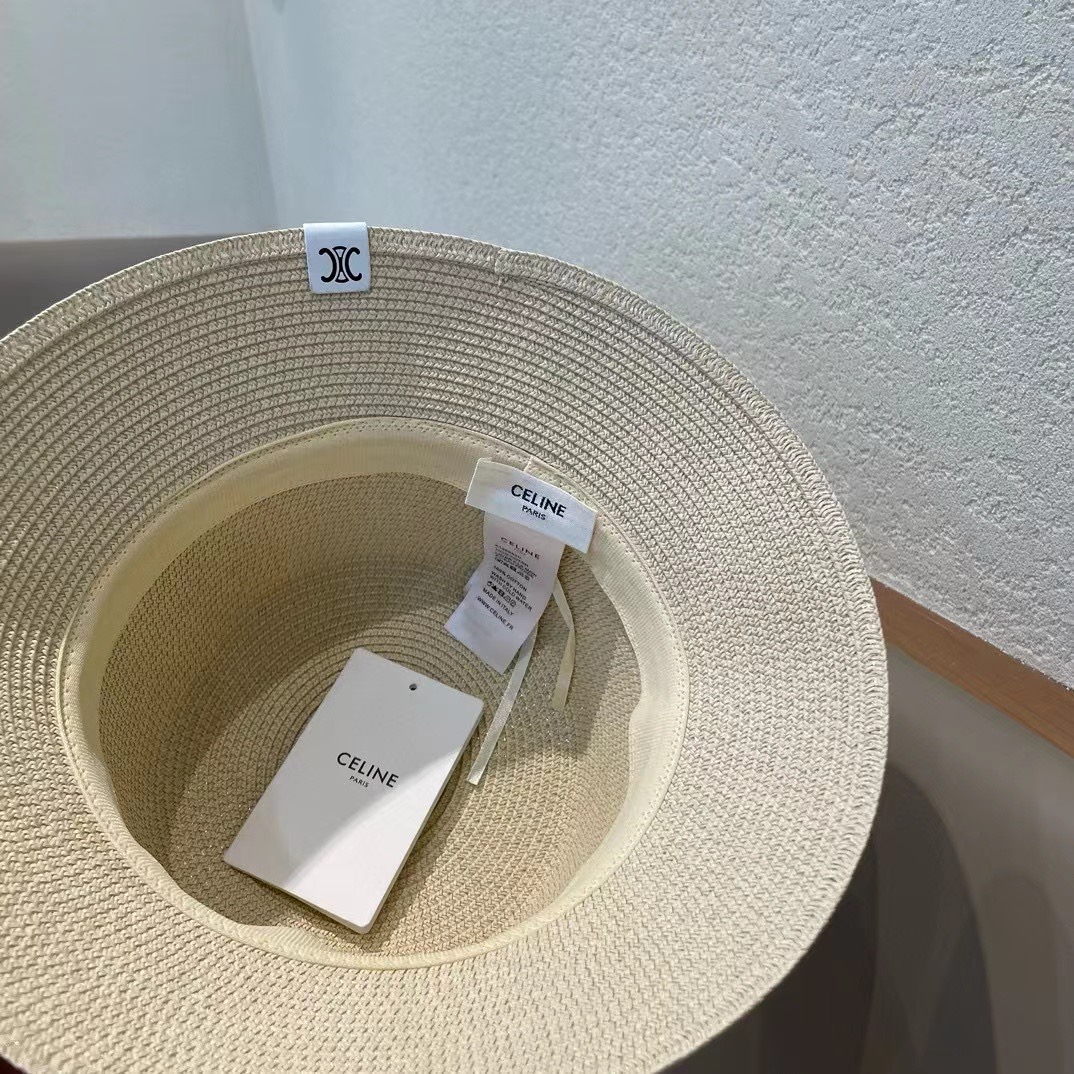 P126 Selincelien’s new straw hat, flat bucket hat, 57 cm head - 图片 8