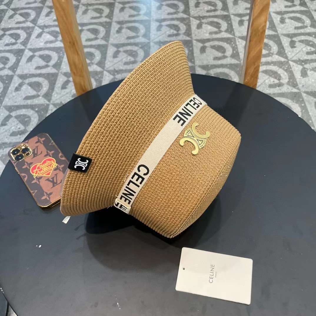 P126 Selincelien’s new straw hat, flat bucket hat, 57 cm head - 图片 6