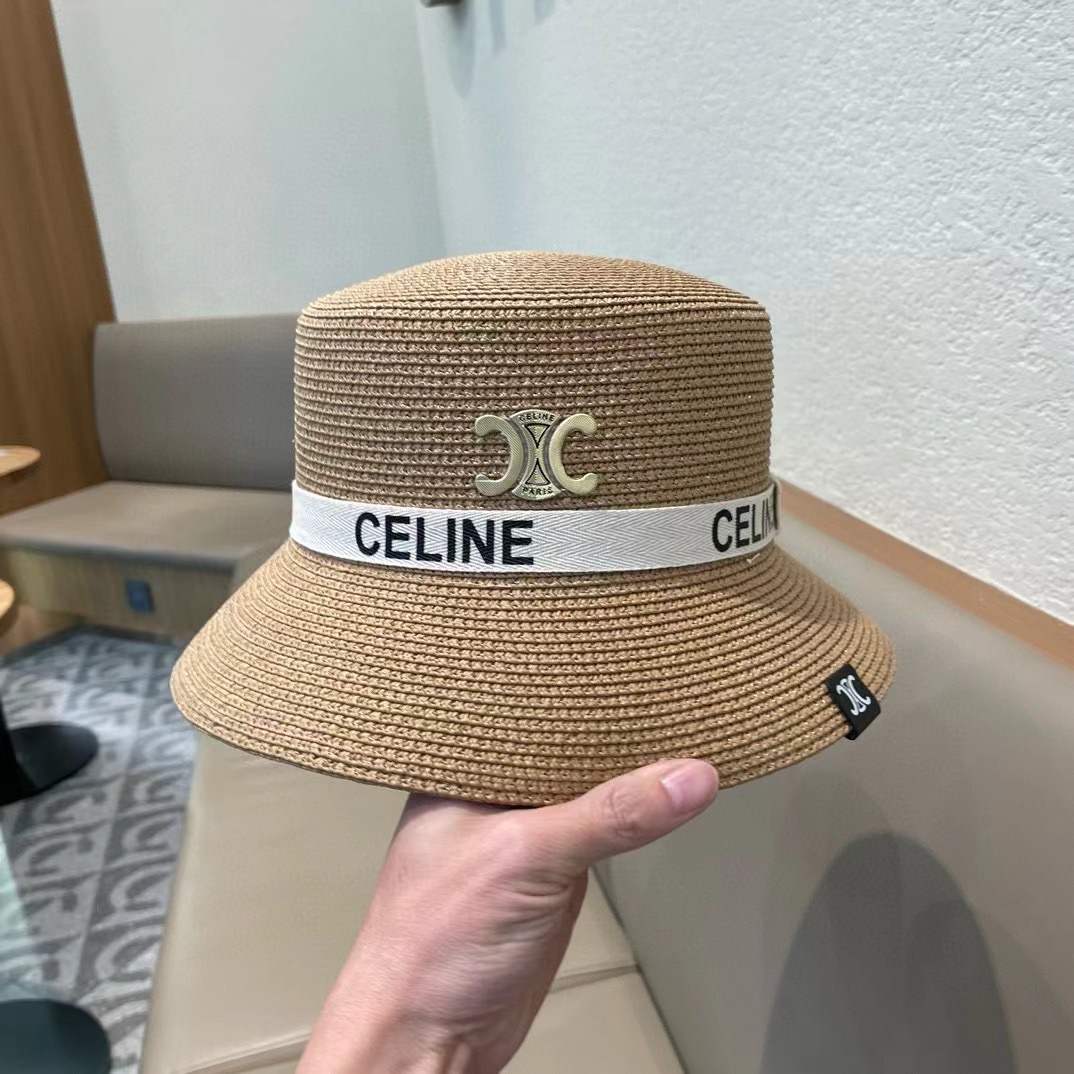 P126 Selincelien’s new straw hat, flat bucket hat, 57 cm head - 图片 7