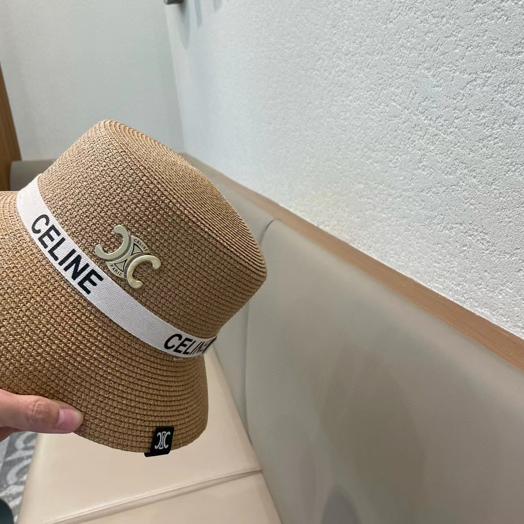 P126 Selincelien’s new straw hat, flat bucket hat, 57 cm head - 图片 8