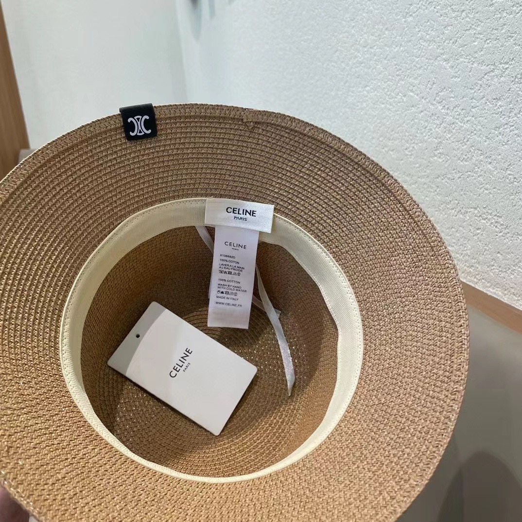 P126 Selincelien’s new straw hat, flat bucket hat, 57 cm head - 图片 9