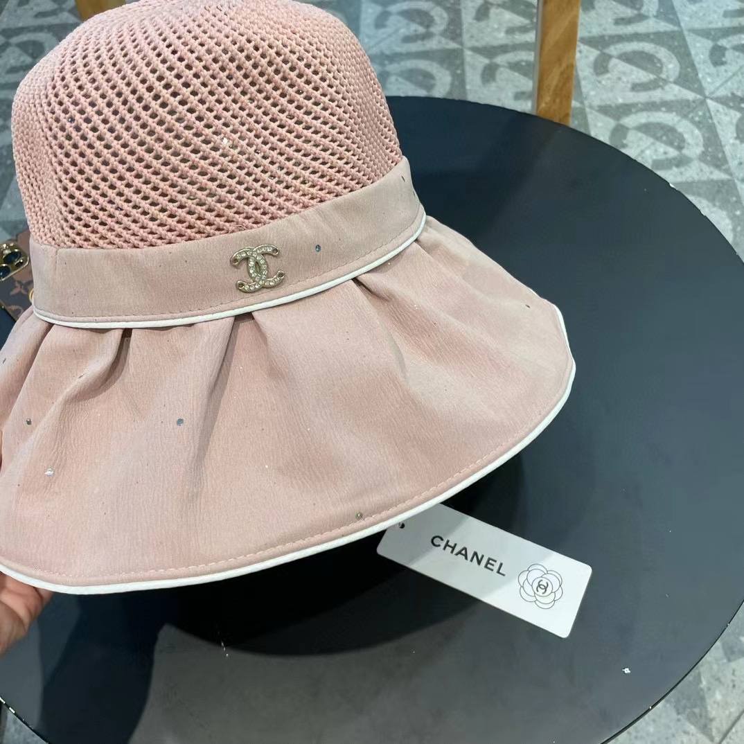 【CHANEL香奈儿】2024春夏款大沿蝴蝶结遮阳渔夫帽🌈双层黑胶遮阳～更有质感的一款