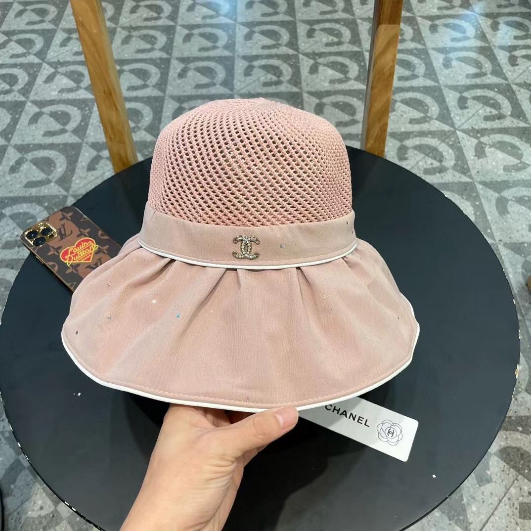 【CHANEL香奈儿】2024春夏款大沿蝴蝶结遮阳渔夫帽🌈双层黑胶遮阳～更有质感的一款