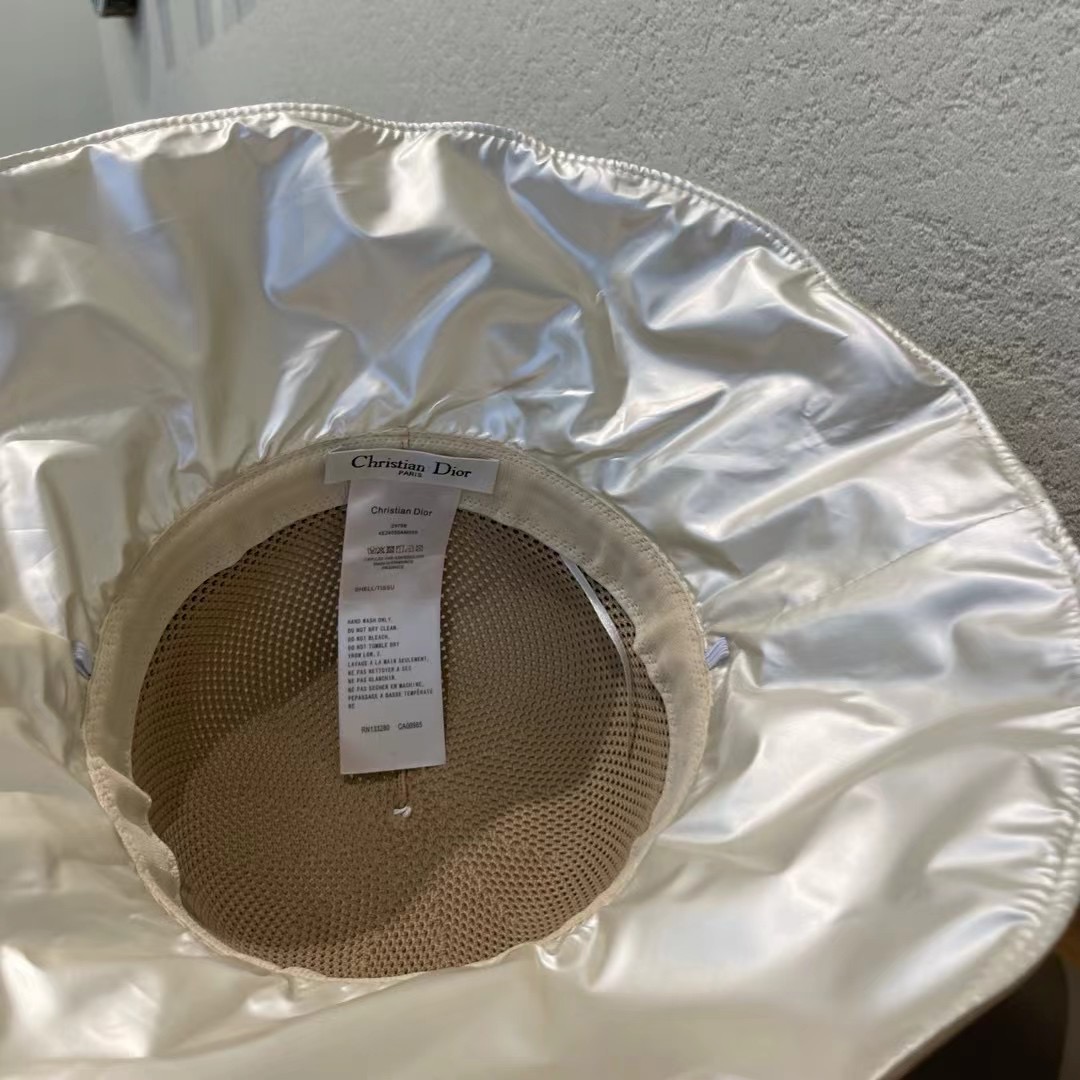 DIOR迪奥 大檐蝴蝶结网眼防晒渔夫帽女春夏季遮脸遮阳帽子防紫外线太阳盆帽