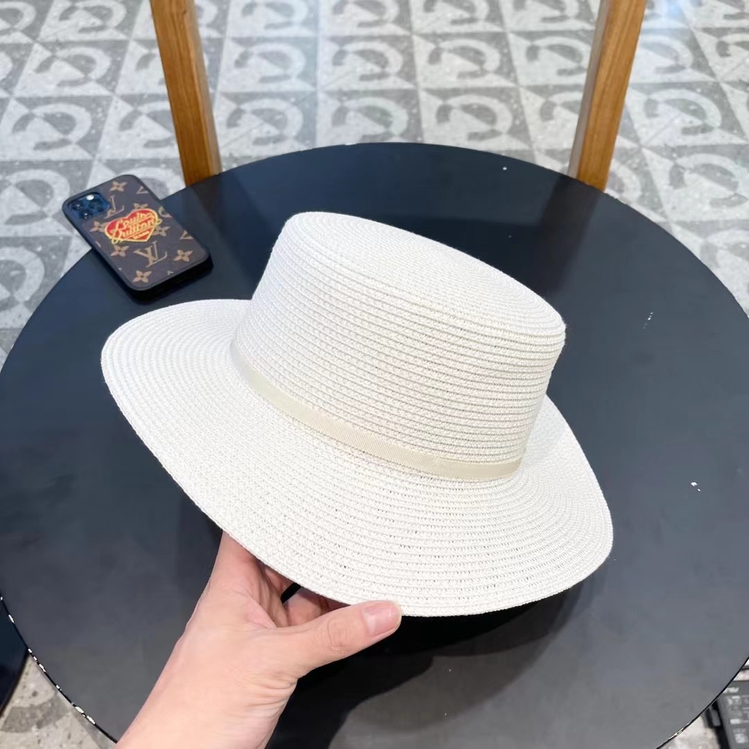  Chanel香奈儿复古风平顶草帽，头围57