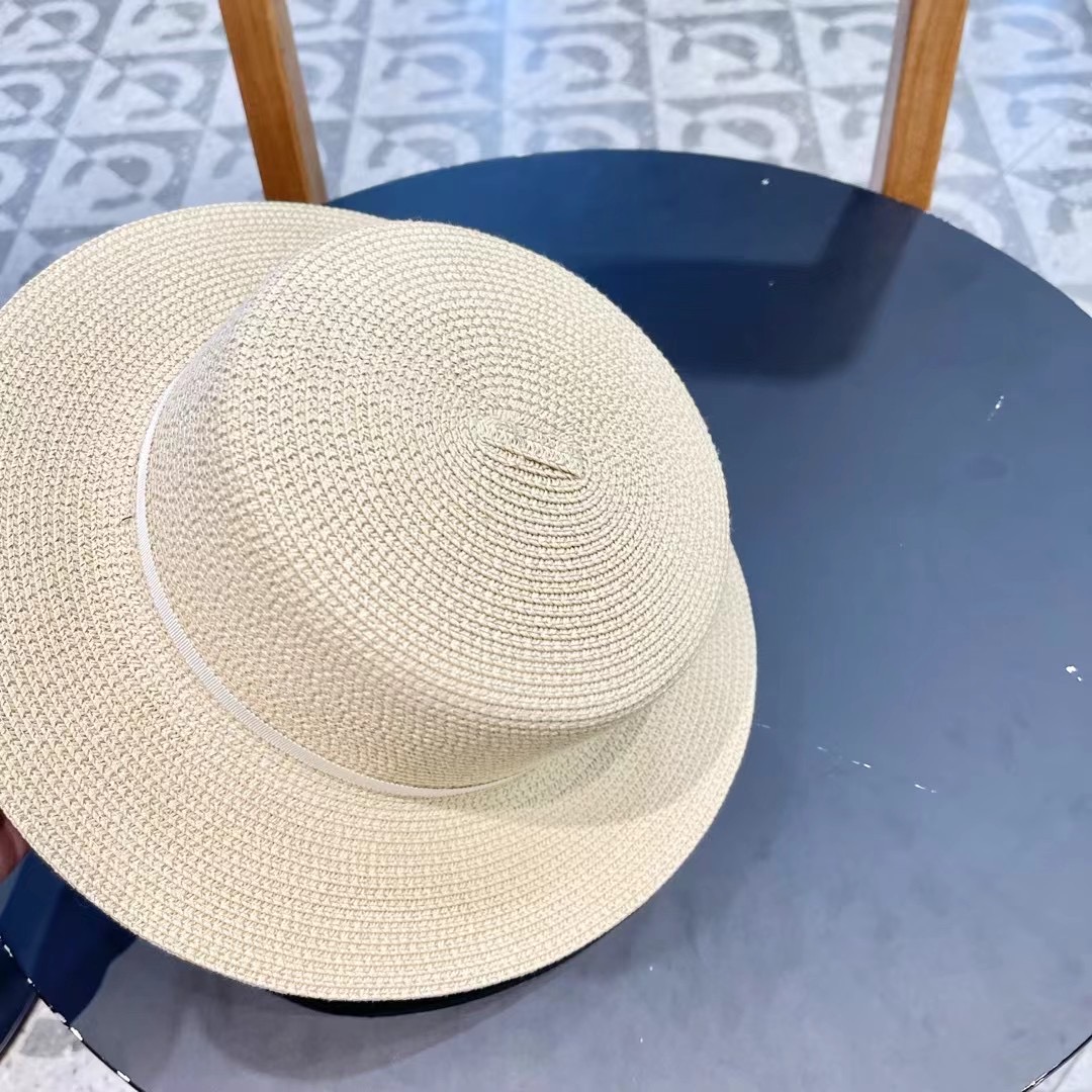  Chanel香奈儿复古风平顶草帽，头围57