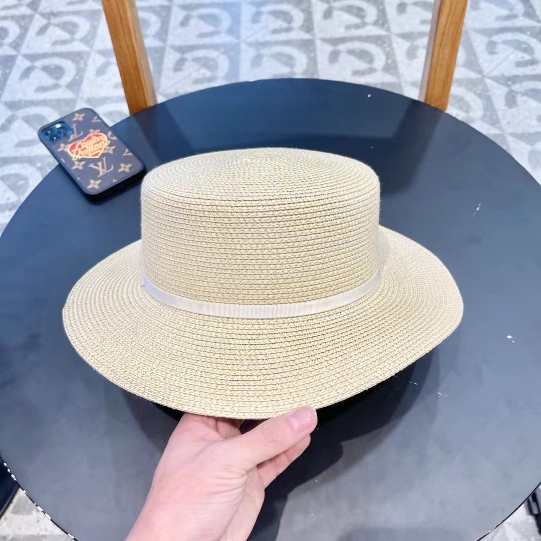  Chanel香奈儿复古风平顶草帽，头围57