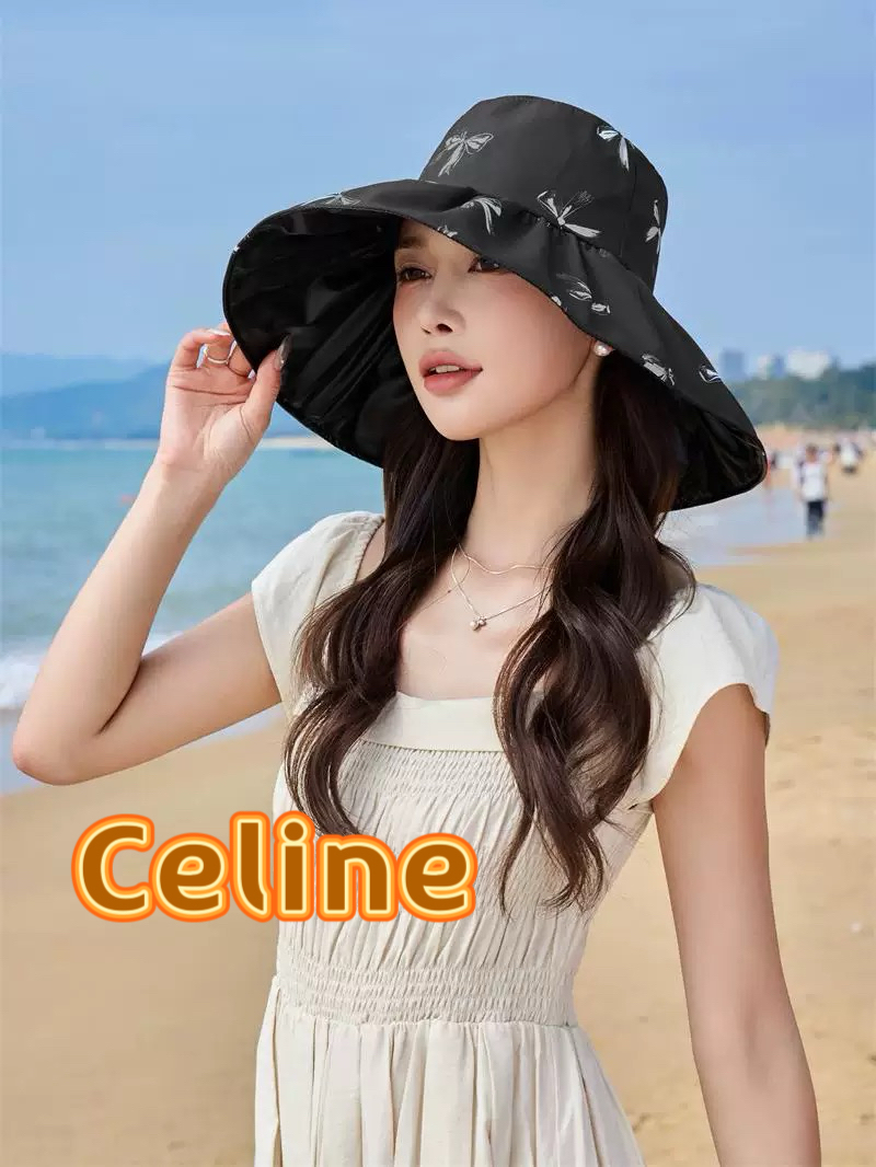 塞琳Celine2026新款渔夫帽女夏季大帽檐遮阳防晒帽子遮脸防紫外线海边太阳帽