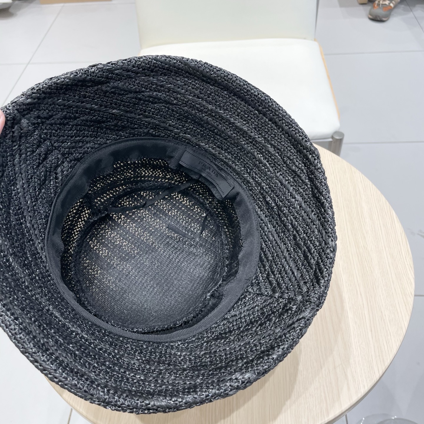 普拉达Prada日单复古藤皮编渔夫帽洋气ins遮阳帽可折叠盆帽女士百搭帽子时尚