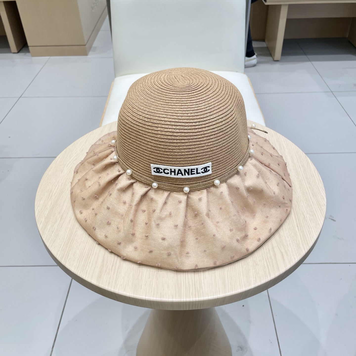  Chanel香奈儿夏季大檐显脸小优雅遮阳帽女时尚百搭蝴蝶结防晒帽海边出游渔夫帽