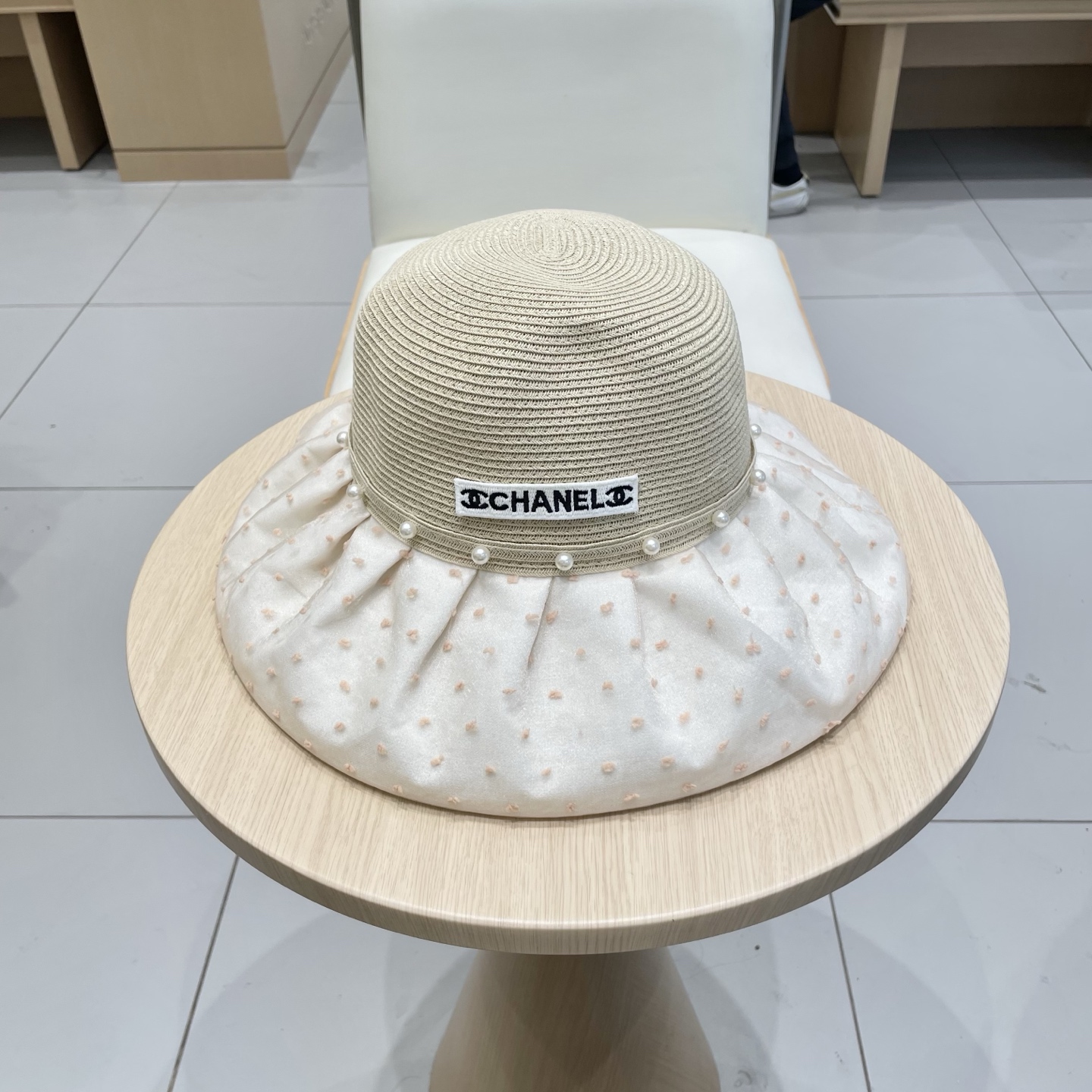  Chanel香奈儿夏季大檐显脸小优雅遮阳帽女时尚百搭蝴蝶结防晒帽海边出游渔夫帽