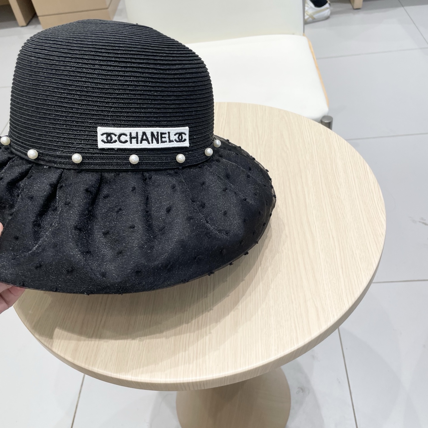  Chanel香奈儿夏季大檐显脸小优雅遮阳帽女时尚百搭蝴蝶结防晒帽海边出游渔夫帽