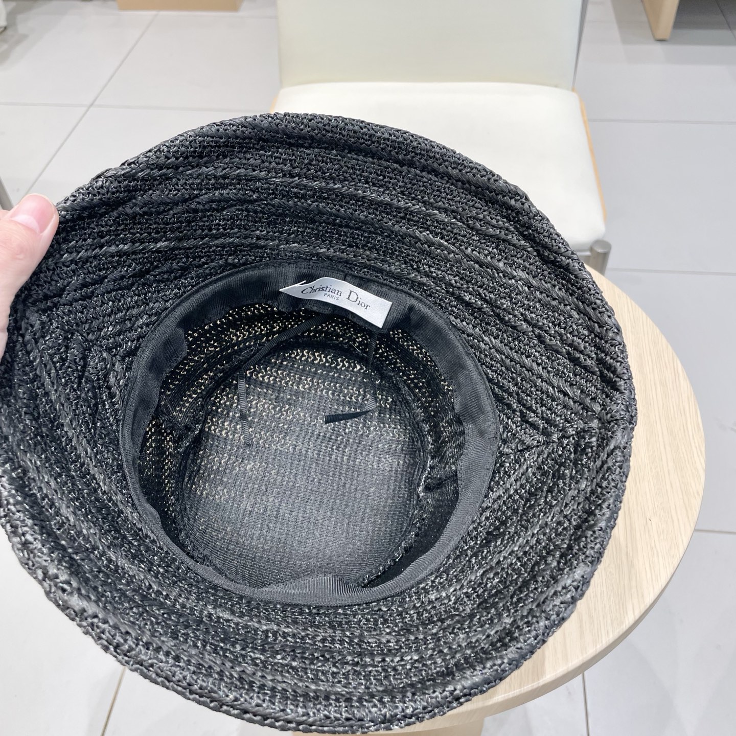  DIOR藤皮编渔夫帽洋气ins遮阳帽可折叠盆帽女士百搭帽子时尚