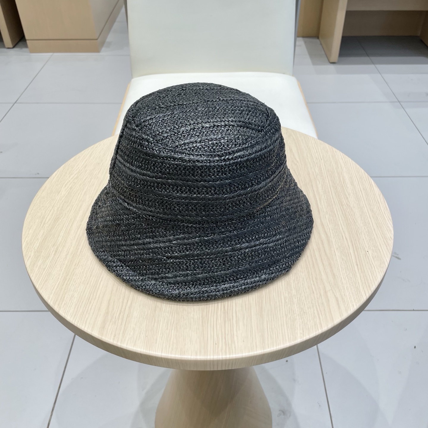  DIOR藤皮编渔夫帽洋气ins遮阳帽可折叠盆帽女士百搭帽子时尚