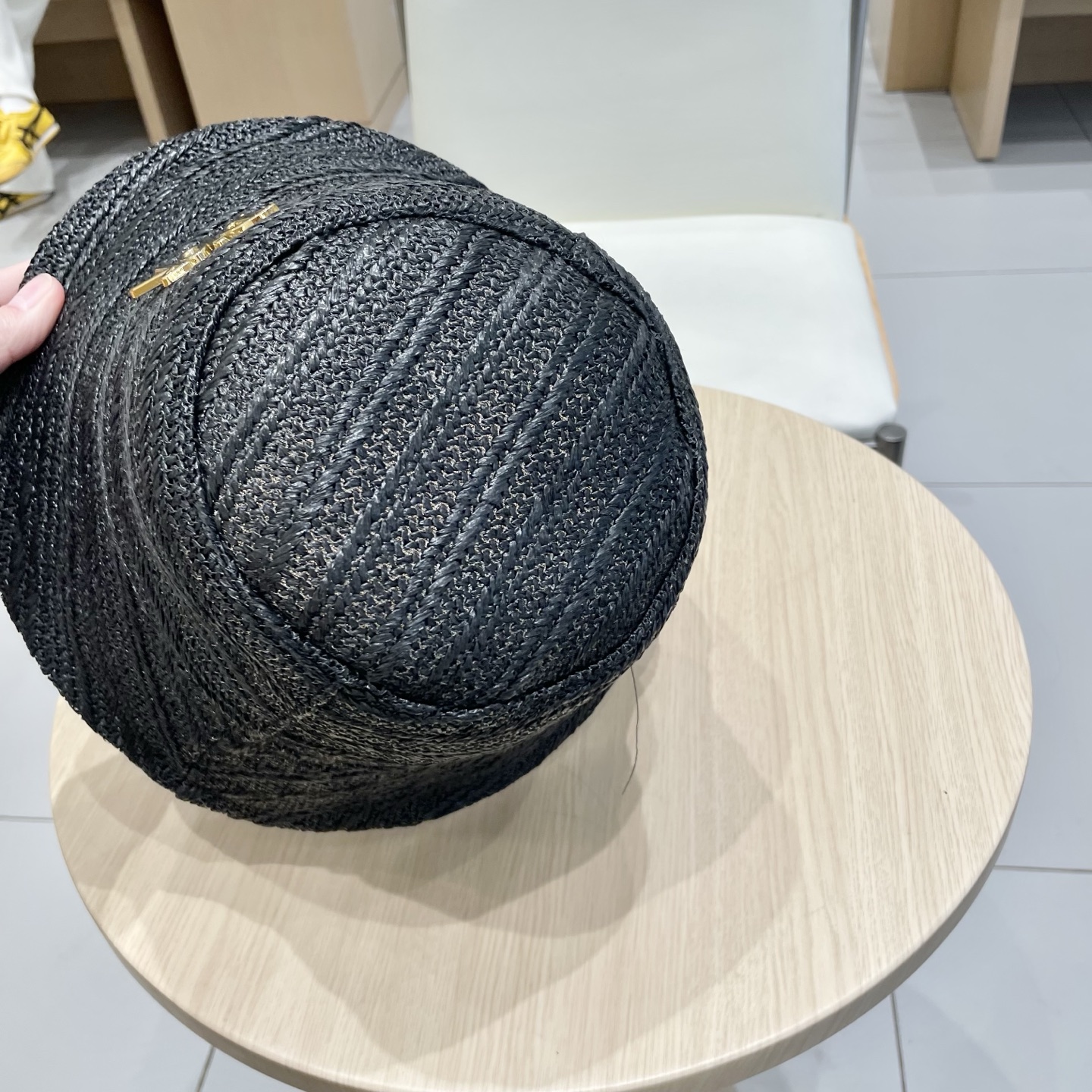  DIOR藤皮编渔夫帽洋气ins遮阳帽可折叠盆帽女士百搭帽子时尚