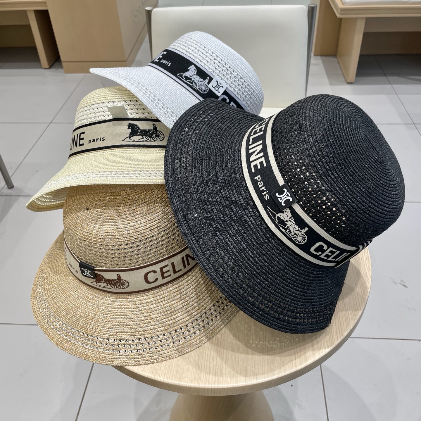 P137 Selenecelien’s new straw hat, round top hat, 57 cm - 图片 5