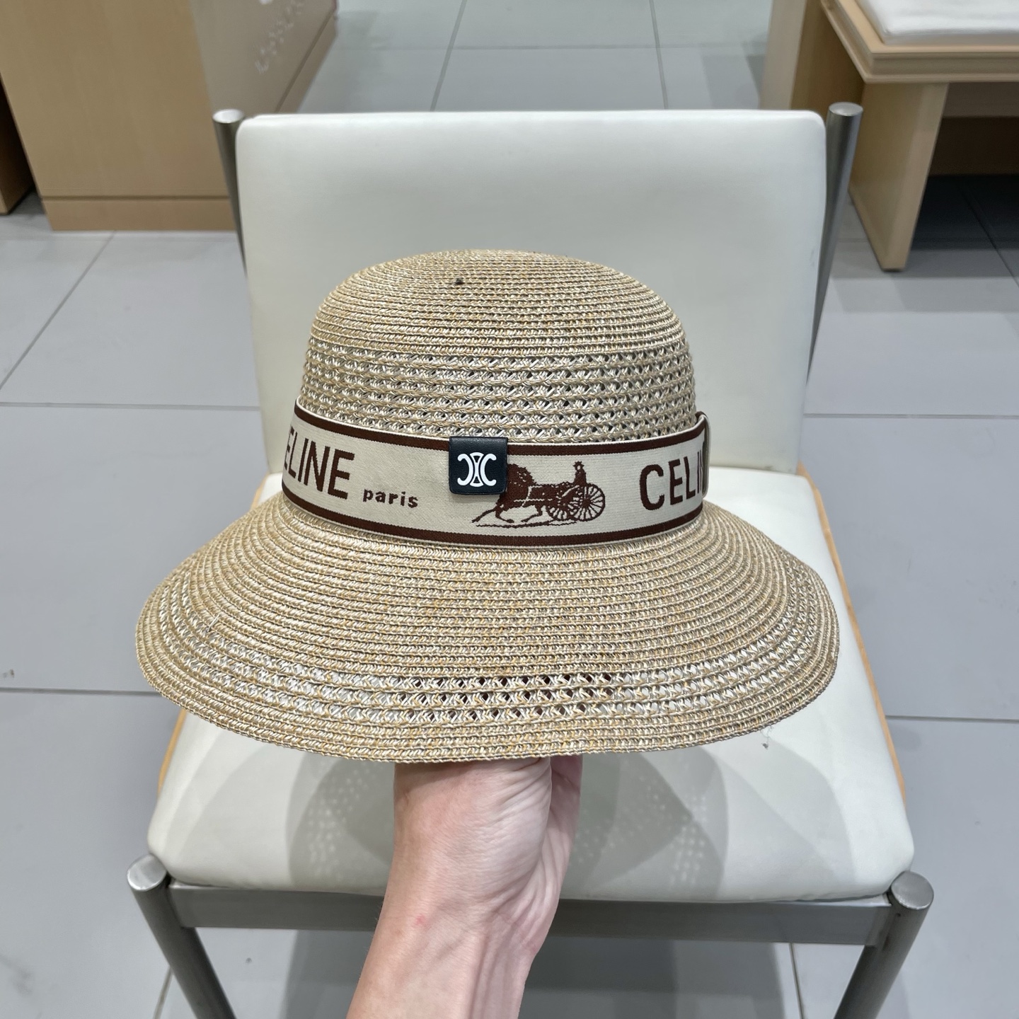P137 Selenecelien’s new straw hat, round top hat, 57 cm - 图片 8