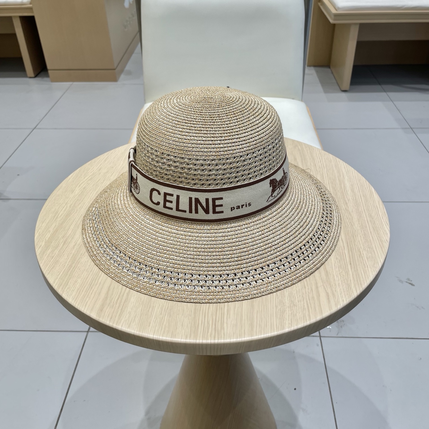 P137 Selenecelien’s new straw hat, round top hat, 57 cm - 图片 3