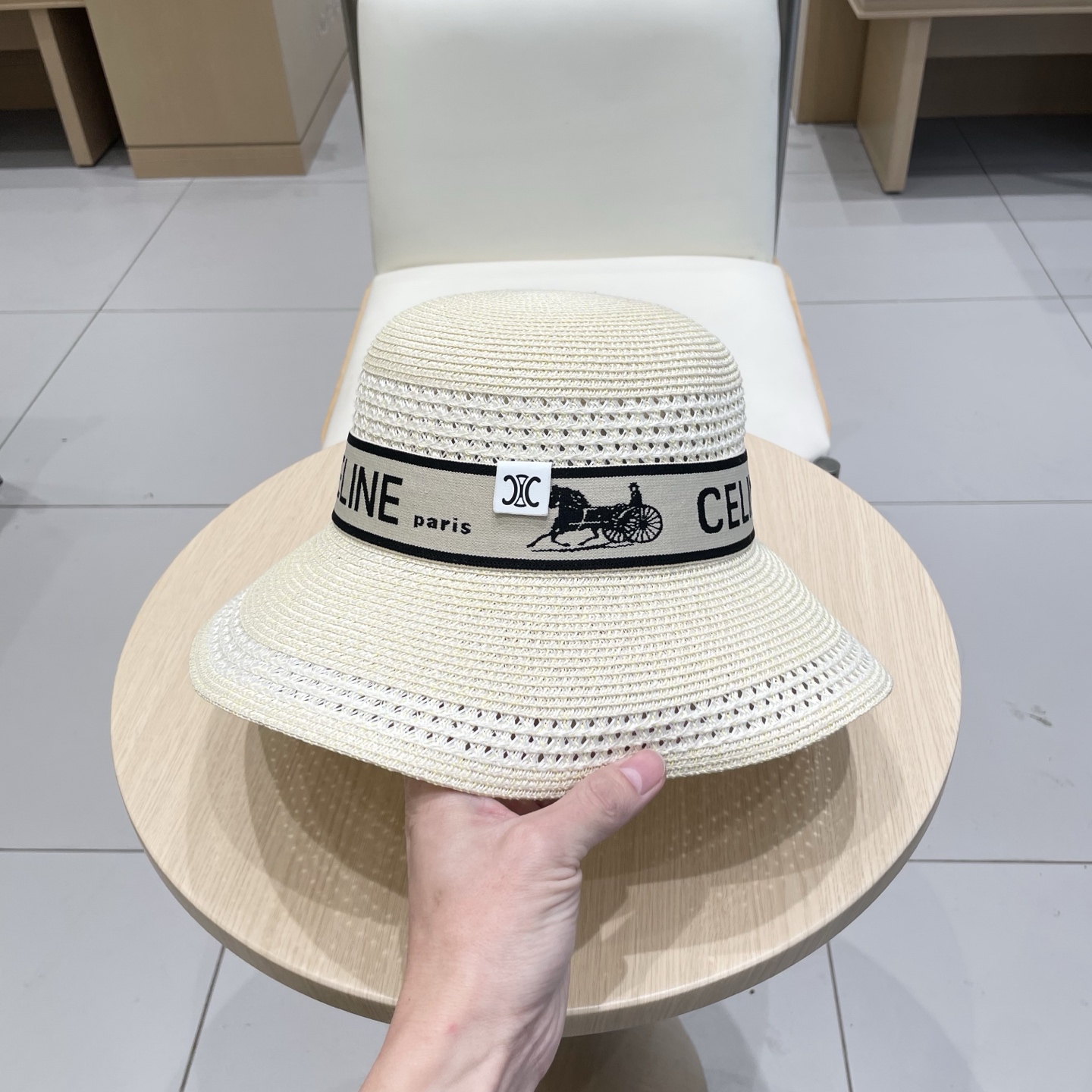 P137 Selenecelien’s new straw hat, round top hat, 57 cm - 图片 3