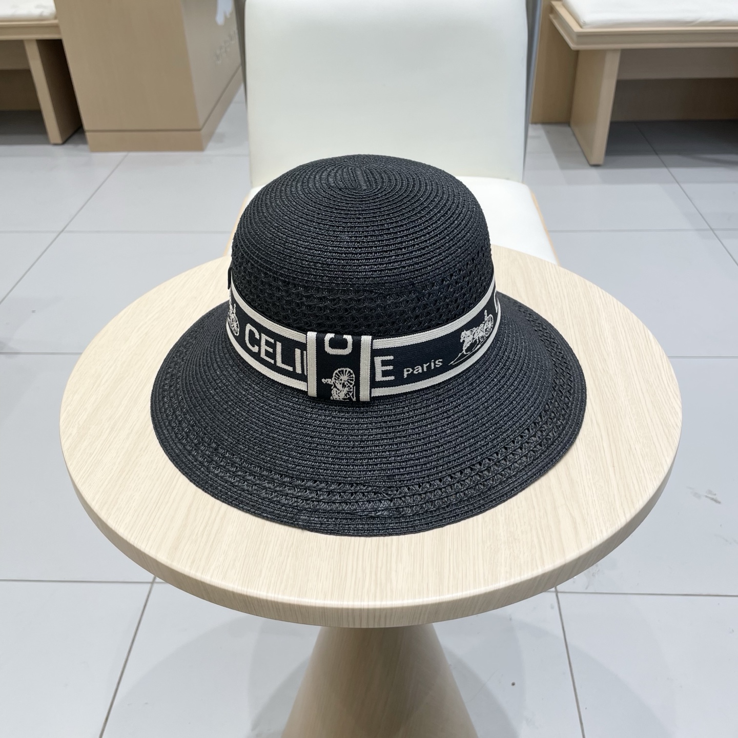 P137 Selenecelien’s new straw hat, round top hat, 57 cm - 图片 2