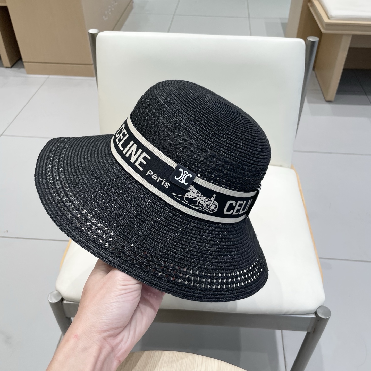 P137 Selenecelien’s new straw hat, round top hat, 57 cm - 图片 8