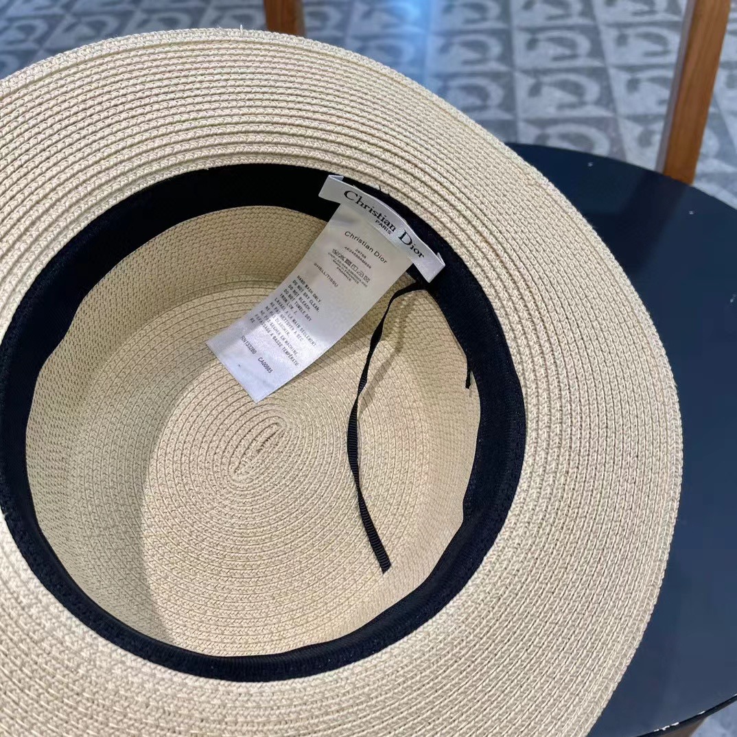 P137 [DIOR DIEO] 2024 NEW BIG CROTCH, FLAT-TIED STRAW HAT - 图片 9