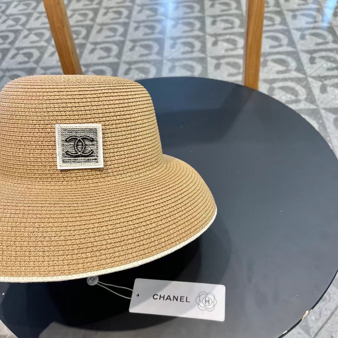 【CHANEL香奈儿】2024新款拼色盆帽草帽，出街必备超好搭配，赶紧入手！